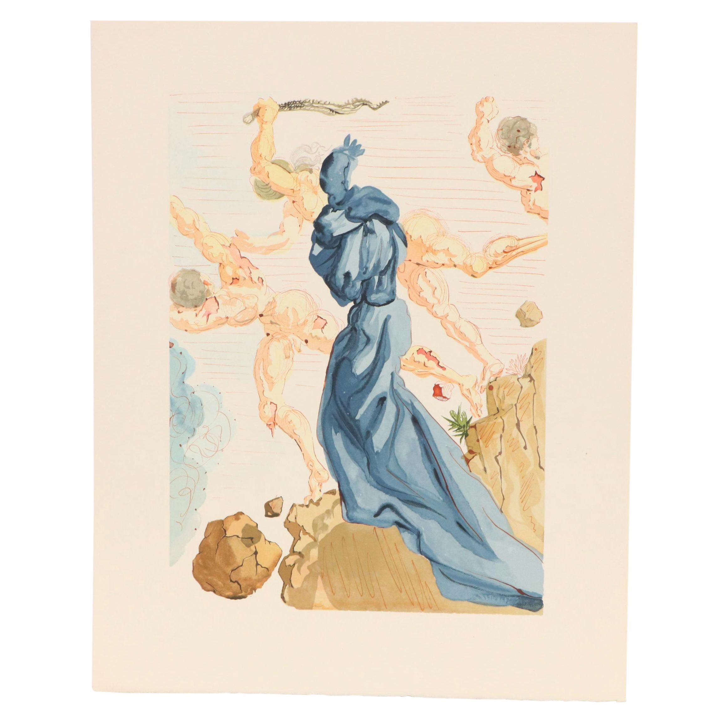 Salvador Dalí Wood Engraving "Les Margelles du Phlégéton," 1960–1964