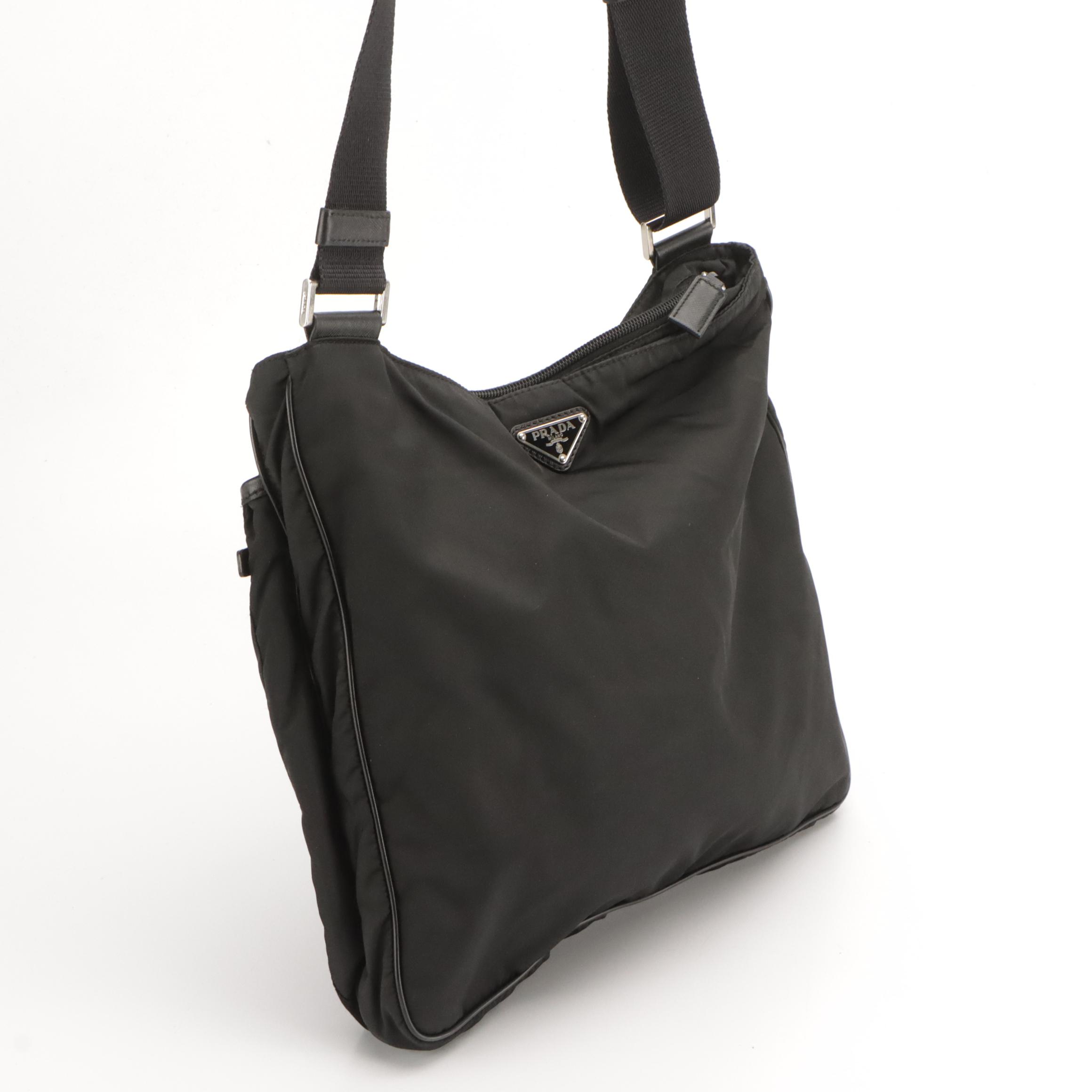 Prada Black Tessuto Nylon Messenger Bag