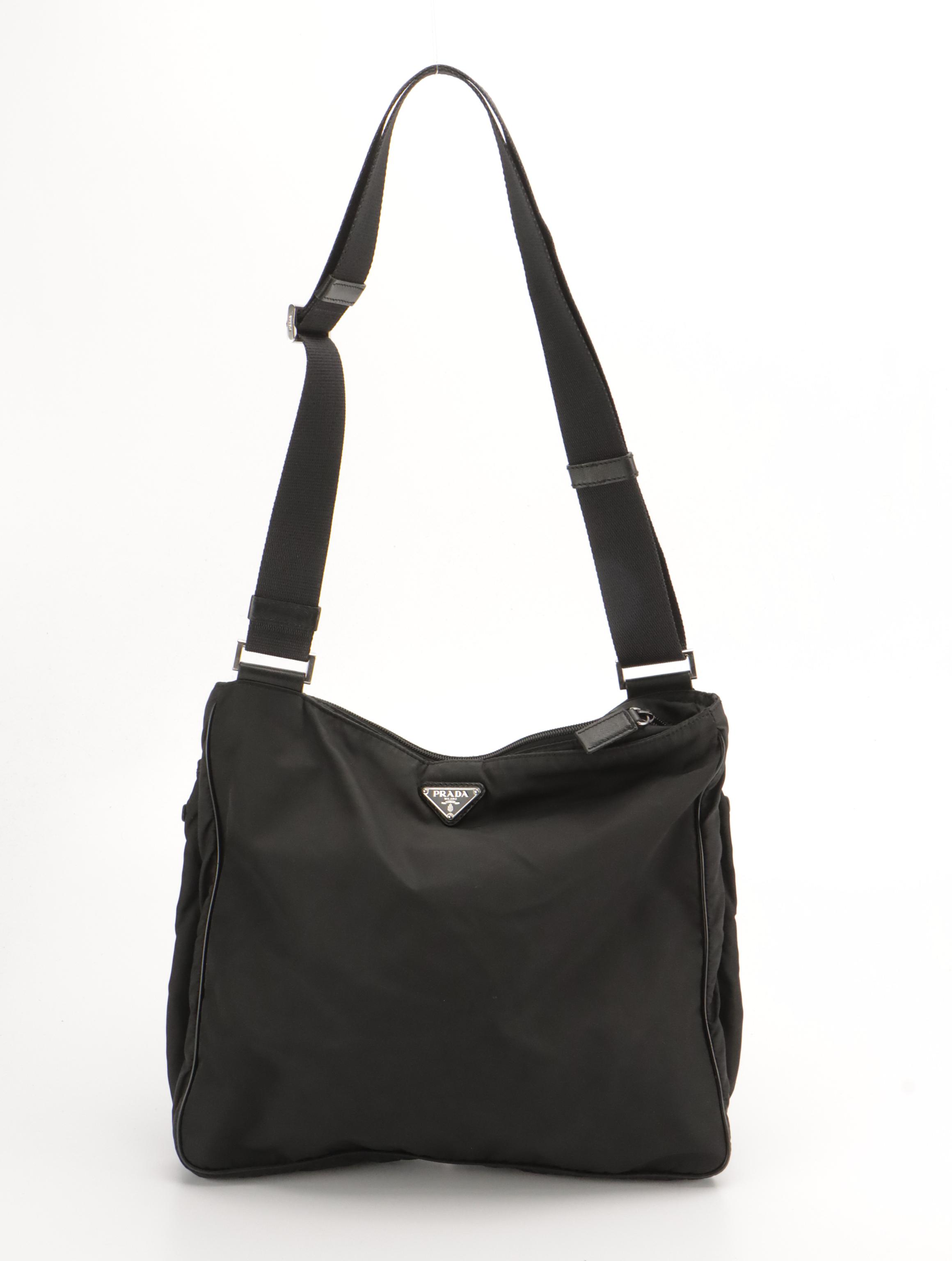 Prada Black Tessuto Nylon Messenger Bag