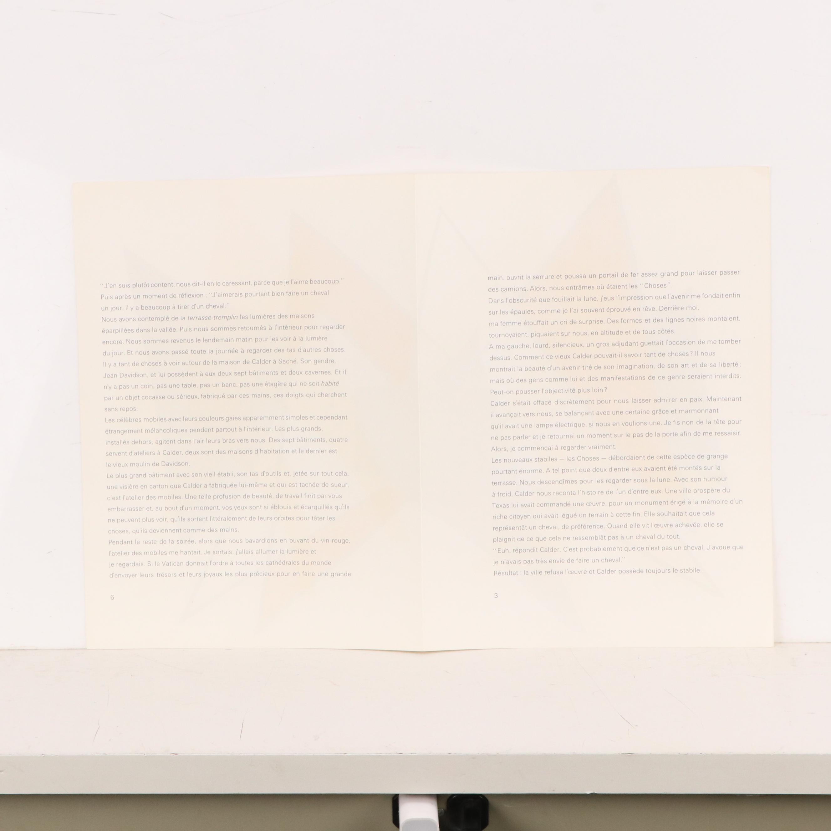 Alexander Calder Double-Page Color Lithograph for "Derrière le Miroir," 1963