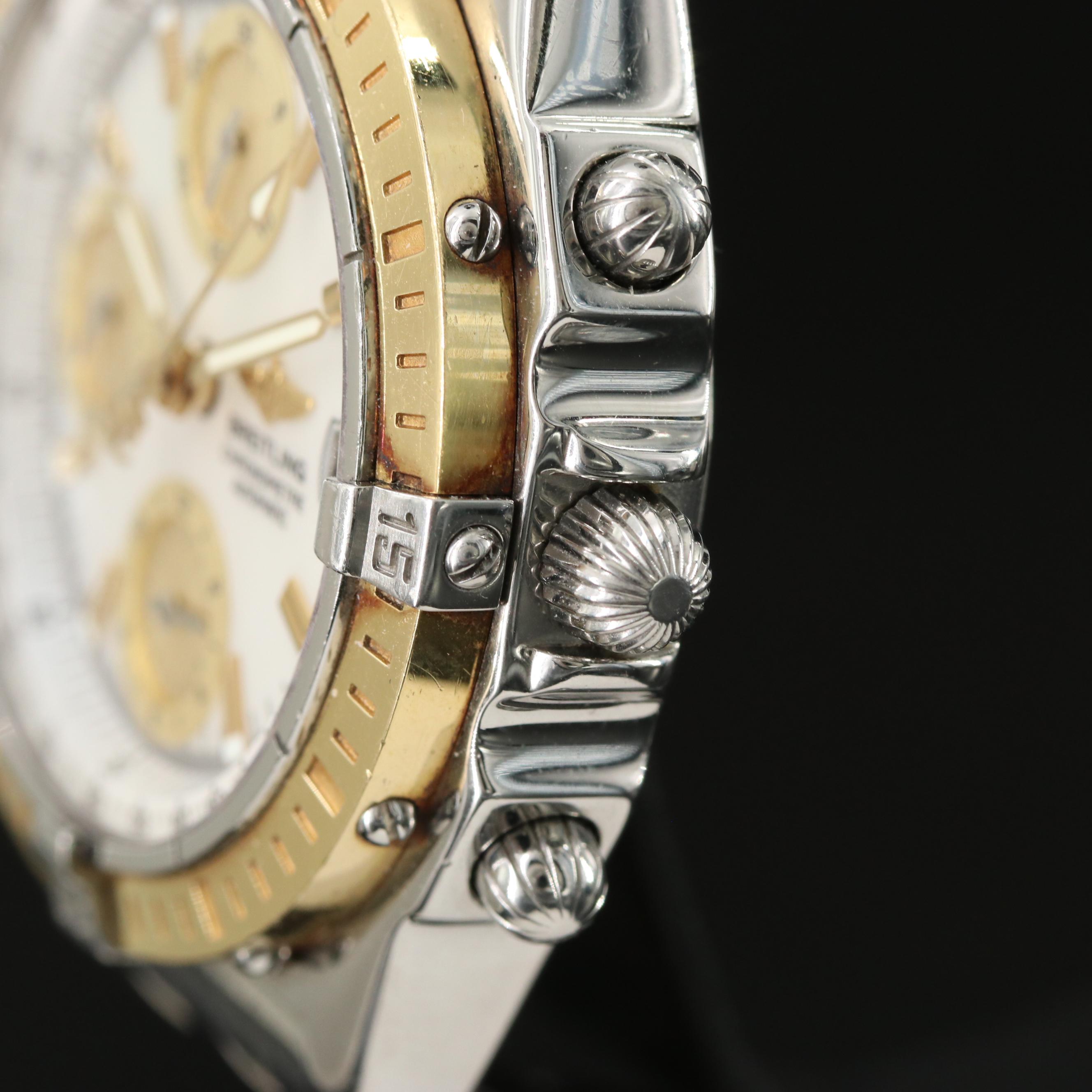 Breitling Chronomat D13352 Mother-of-Pearl 18K Gold & Steel Automatic Watch