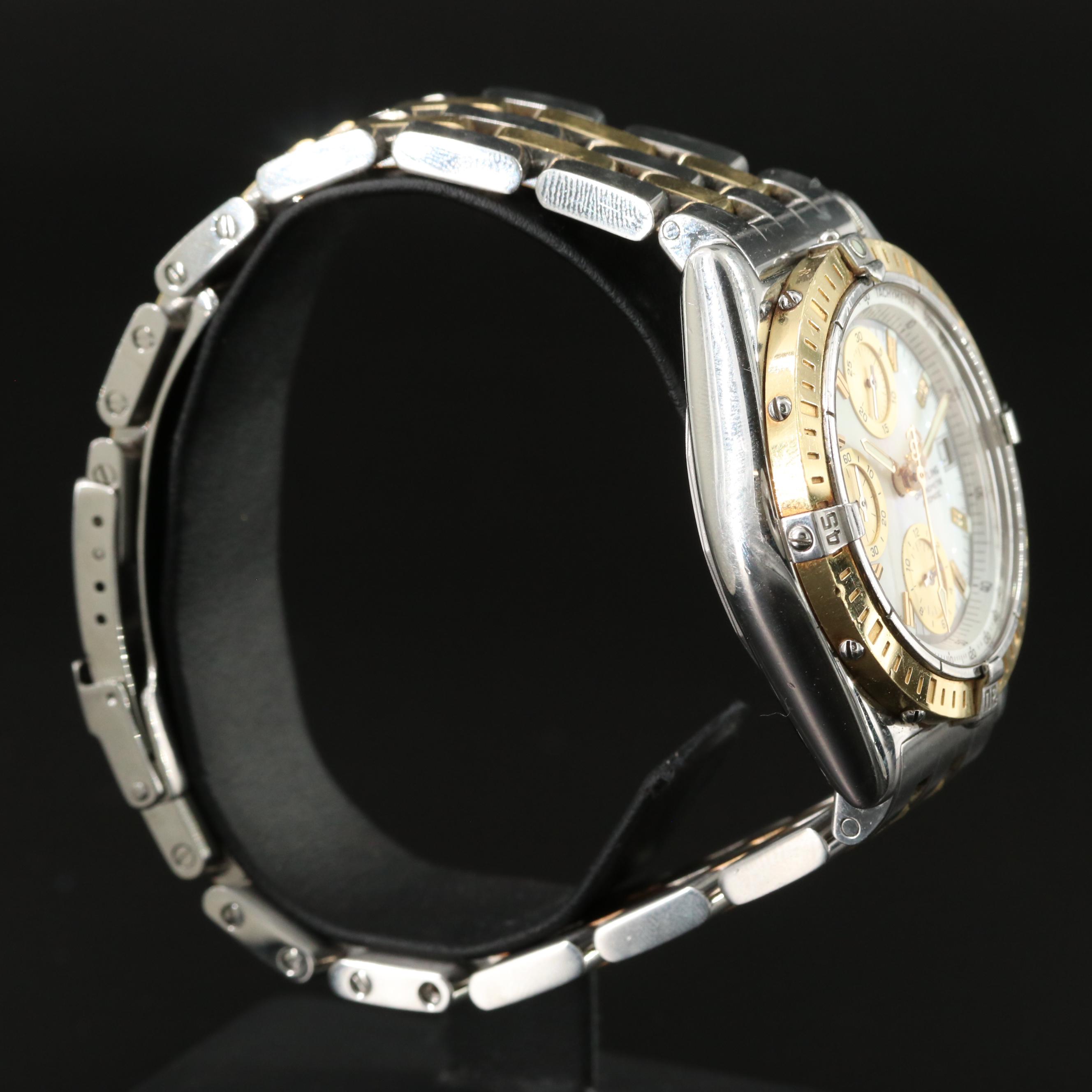 Breitling Chronomat D13352 Mother-of-Pearl 18K Gold & Steel Automatic Watch