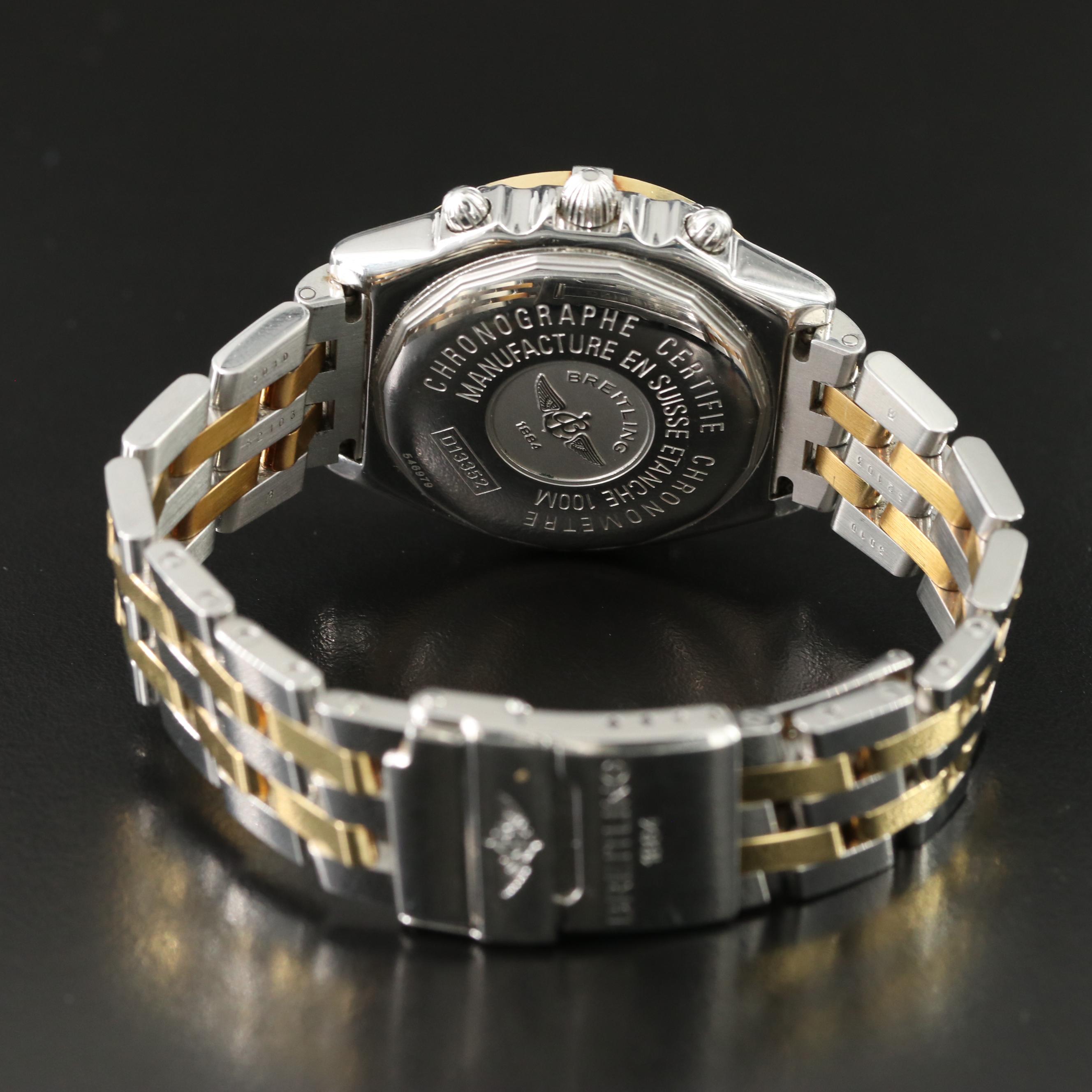 Breitling Chronomat D13352 Mother-of-Pearl 18K Gold & Steel Automatic Watch