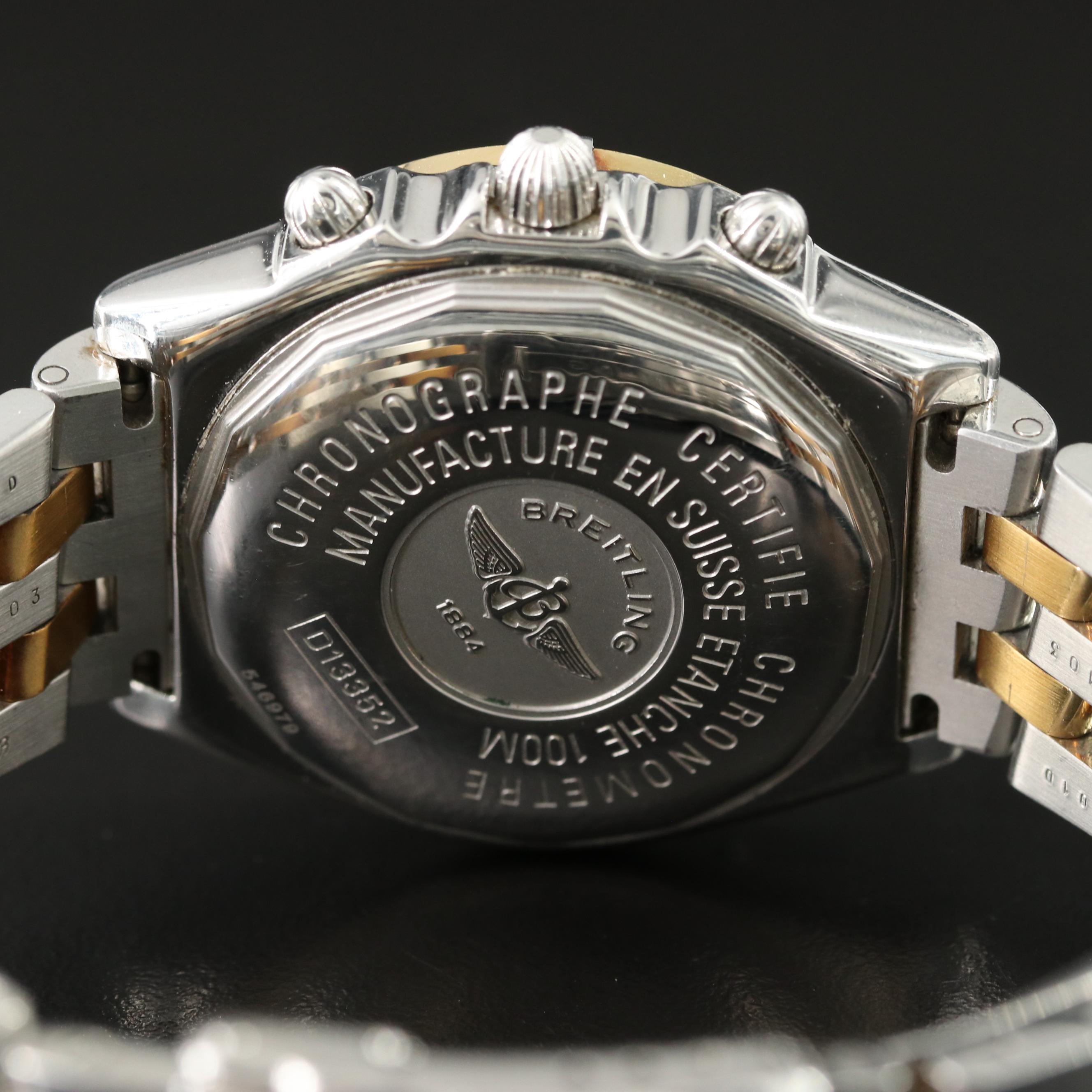 Breitling Chronomat D13352 Mother-of-Pearl 18K Gold & Steel Automatic Watch