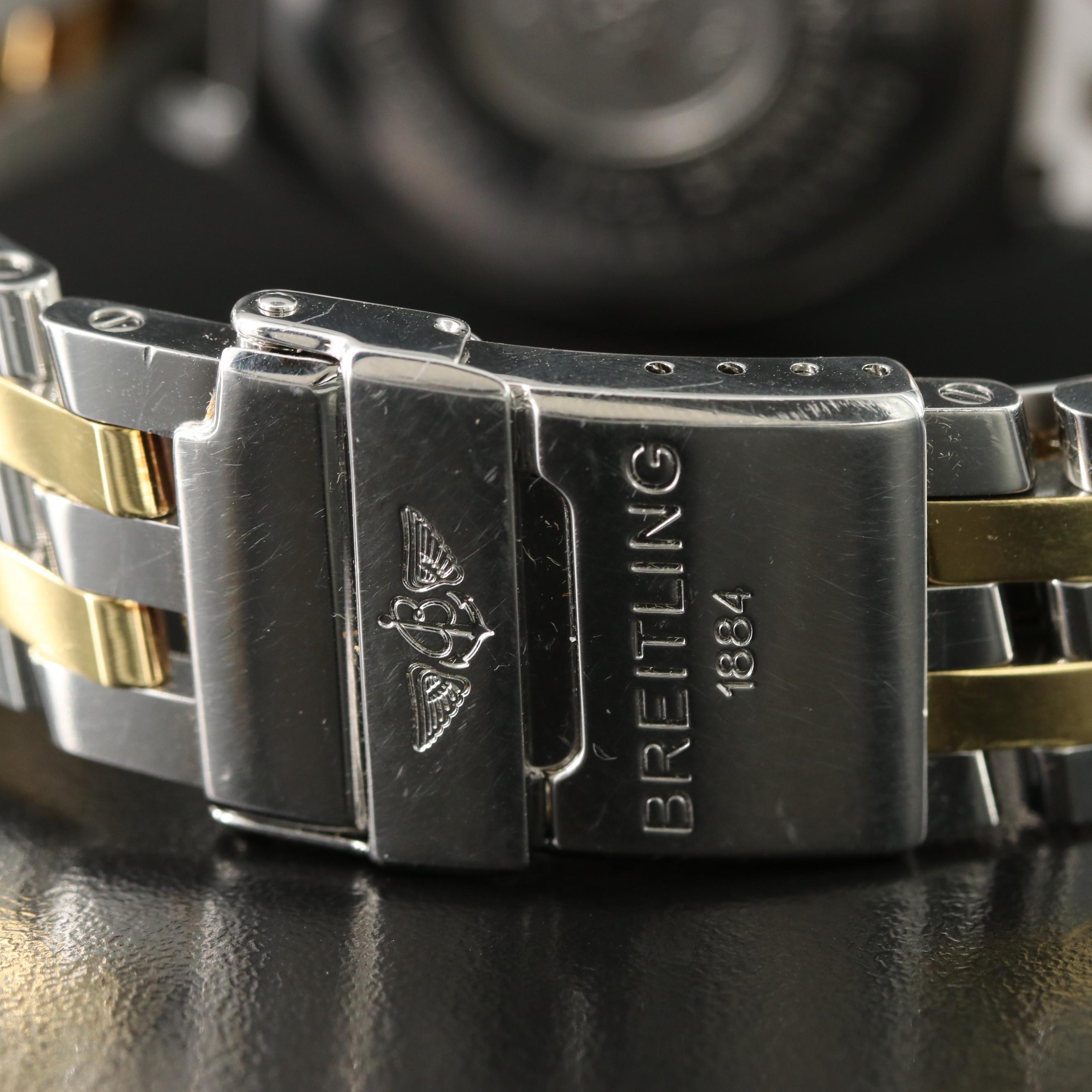 Breitling Chronomat D13352 Mother-of-Pearl 18K Gold & Steel Automatic Watch