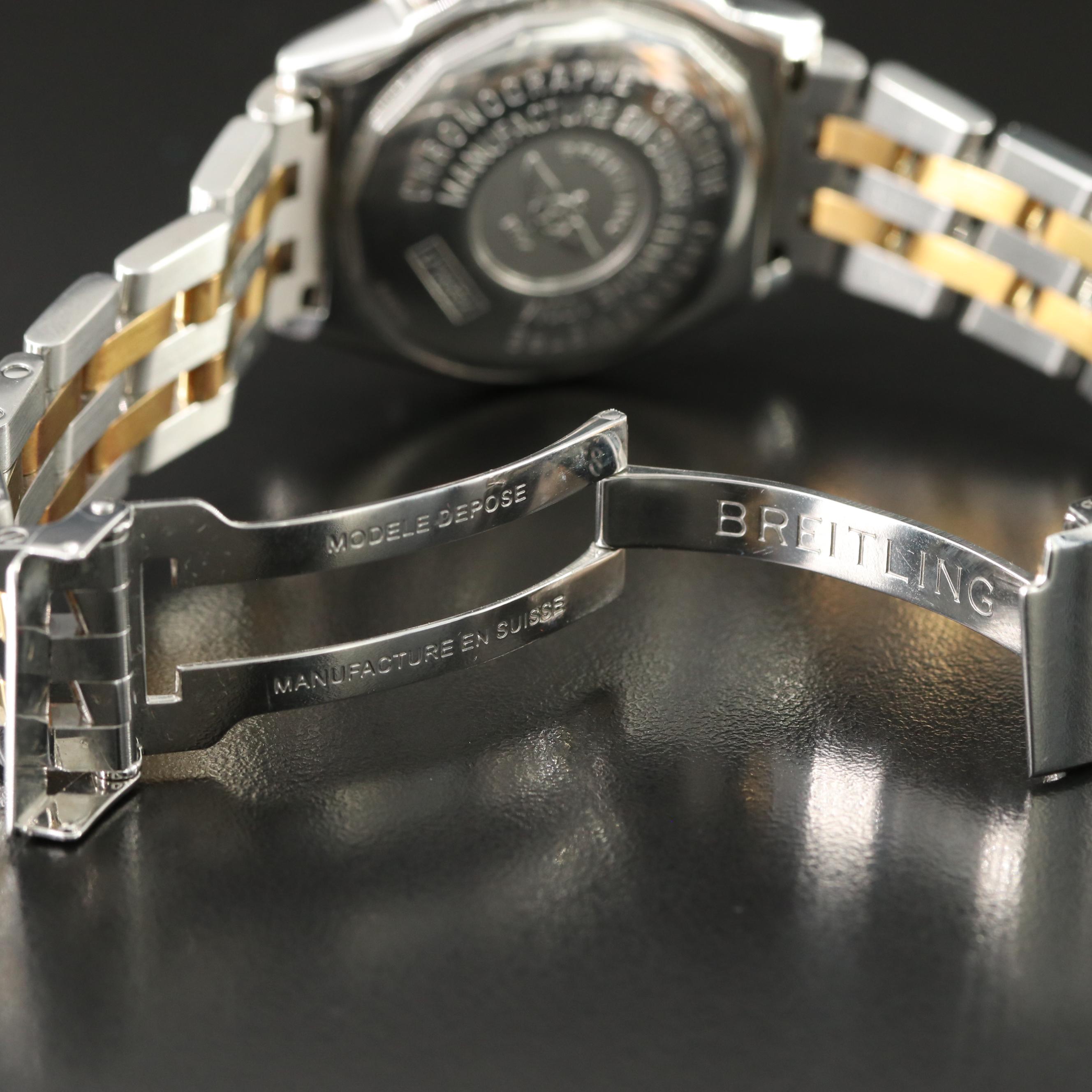 Breitling Chronomat D13352 Mother-of-Pearl 18K Gold & Steel Automatic Watch