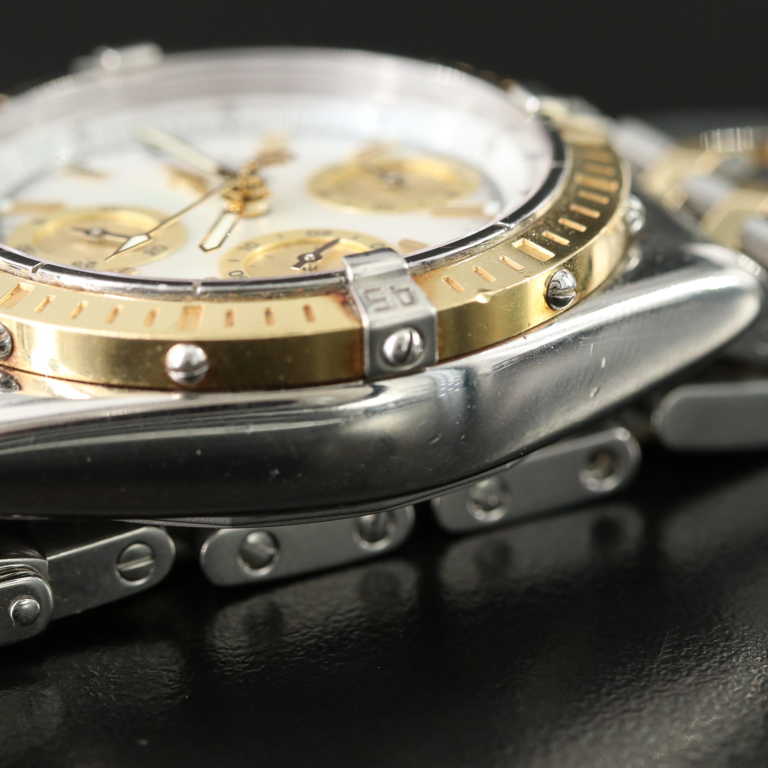 Breitling Chronomat D13352 Mother-of-Pearl 18K Gold & Steel Automatic Watch