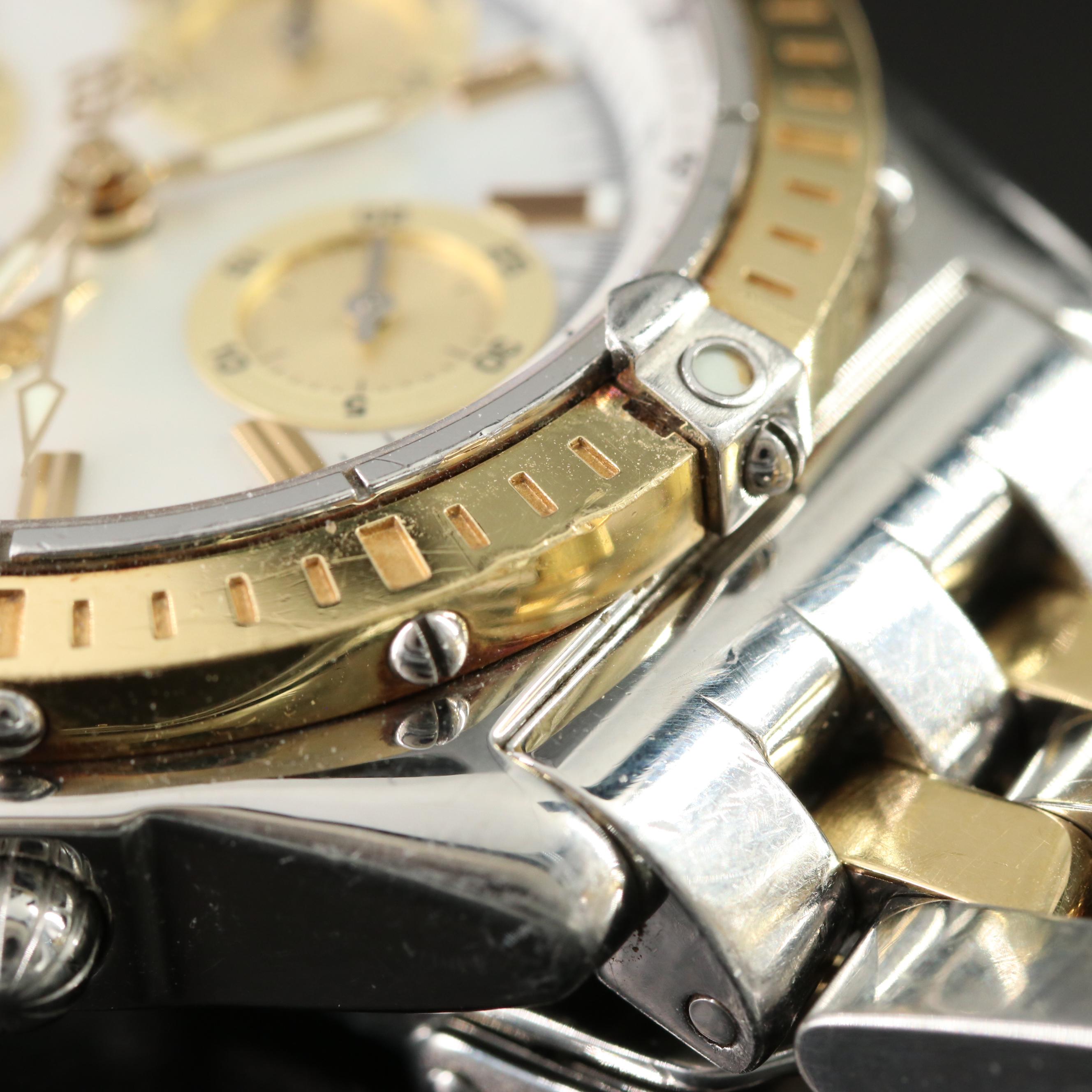 Breitling Chronomat D13352 Mother-of-Pearl 18K Gold & Steel Automatic Watch