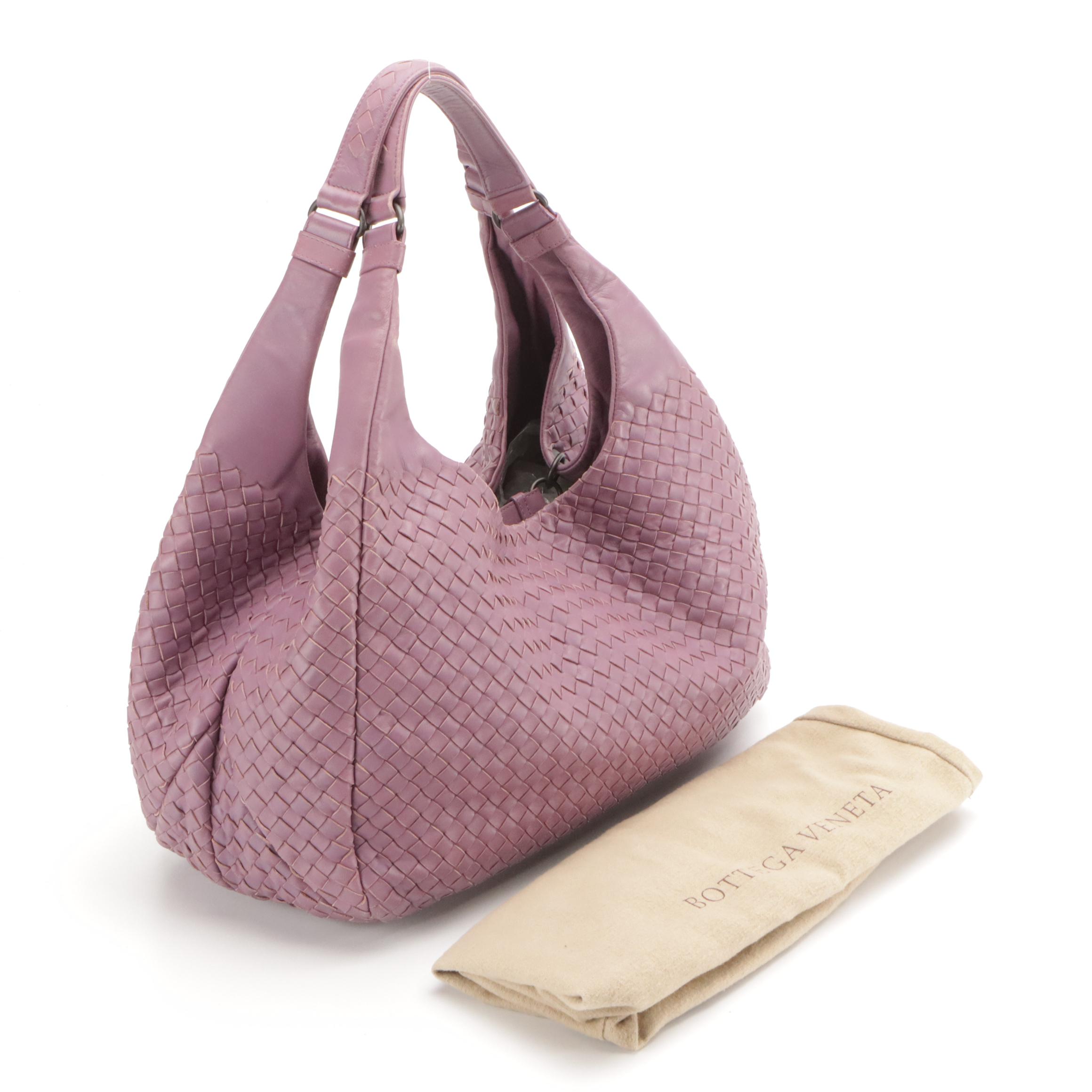 Bottega Veneta Lilac Intrecciato Leather Hobo Shoulder Bag