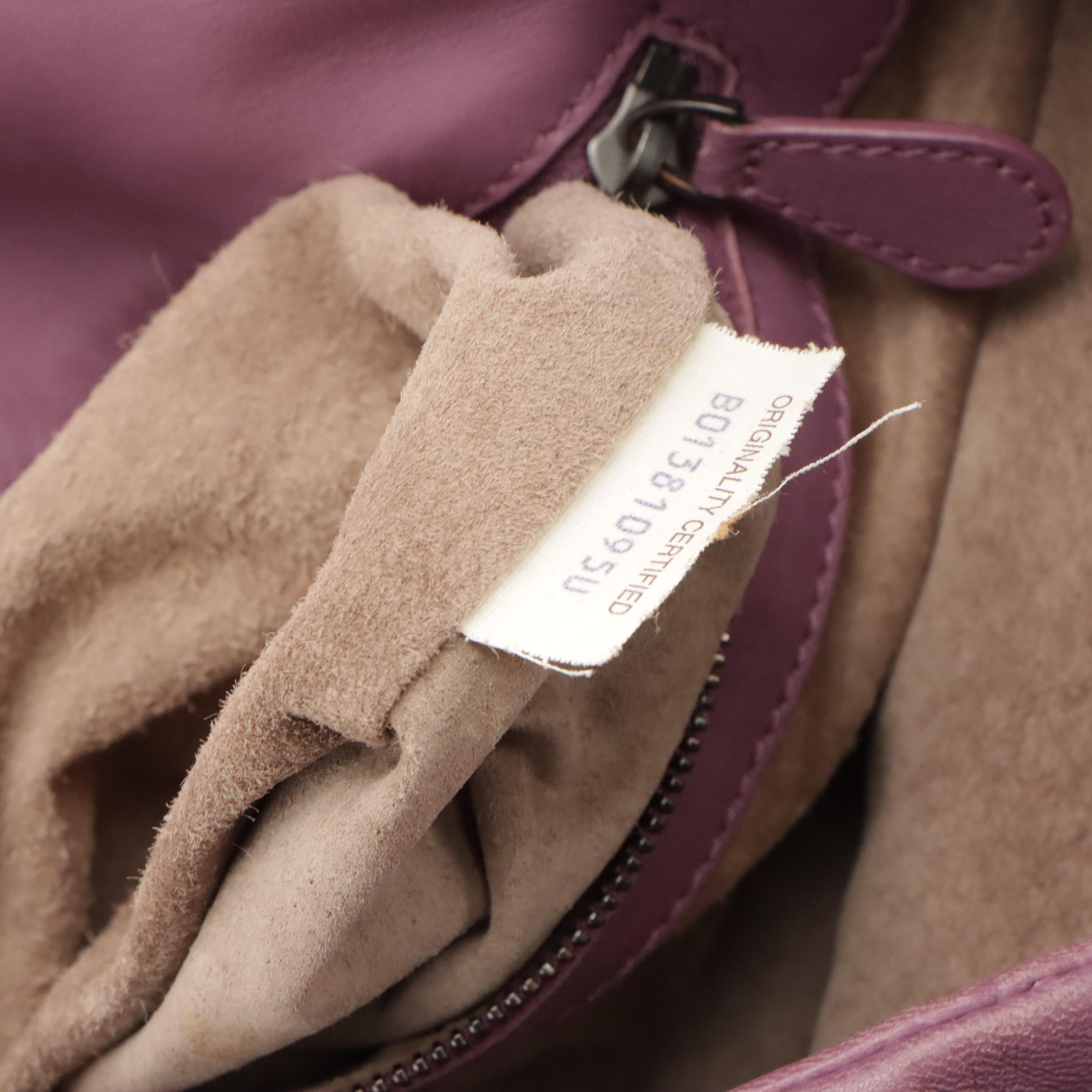 Bottega Veneta Lilac Intrecciato Leather Hobo Shoulder Bag