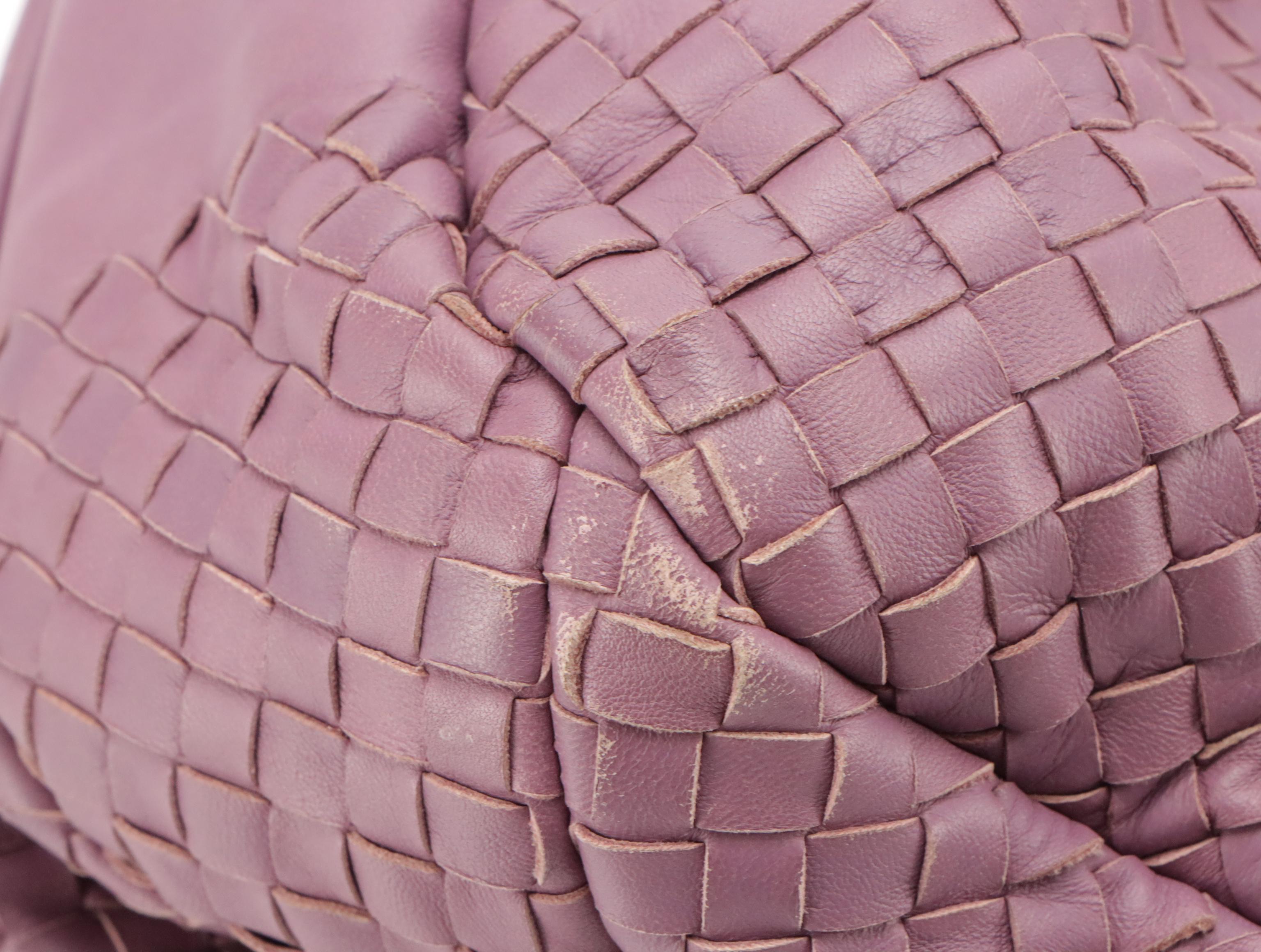 Bottega Veneta Lilac Intrecciato Leather Hobo Shoulder Bag