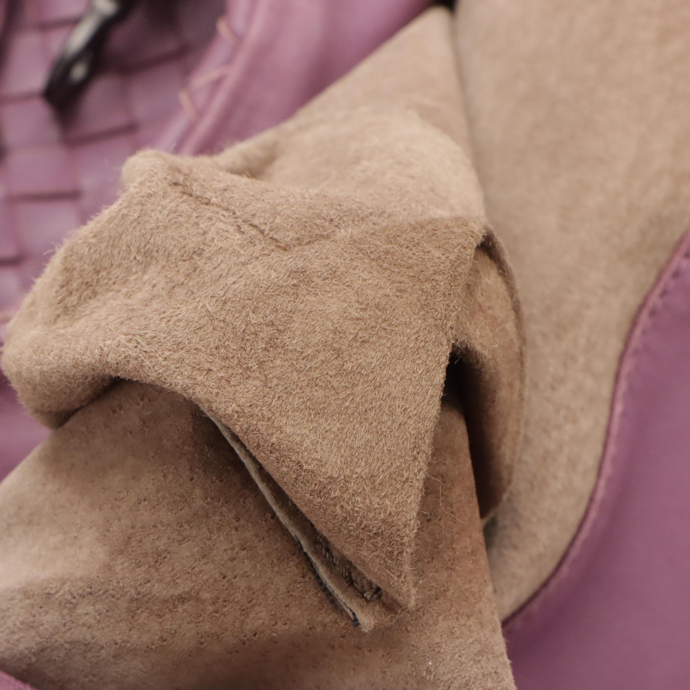 Bottega Veneta Lilac Intrecciato Leather Hobo Shoulder Bag