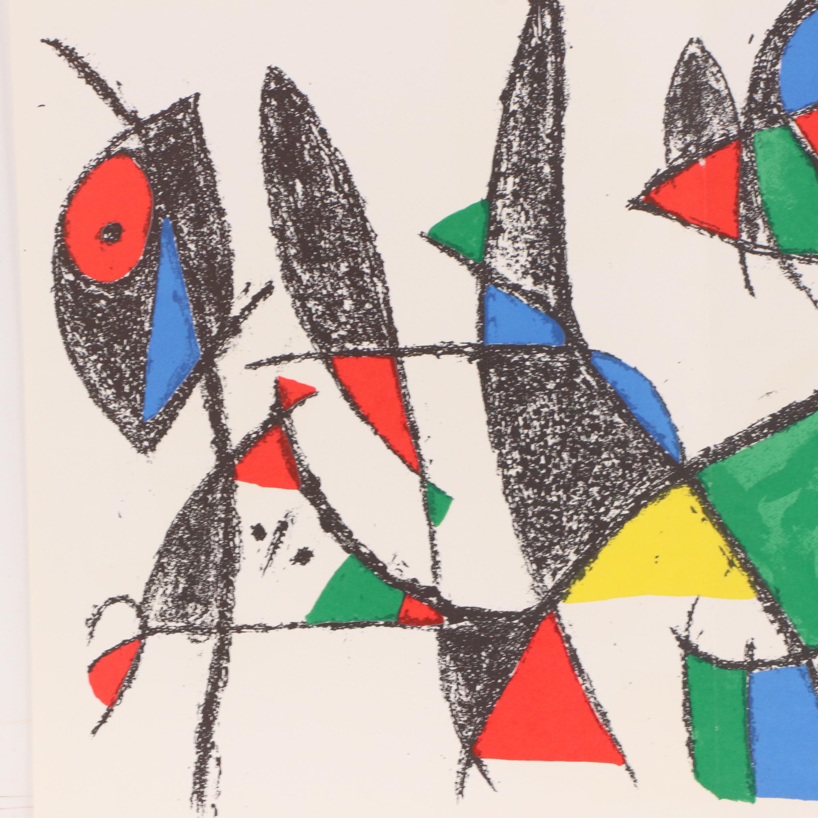 Joan Miró Double Page Lithograph from "Miró Lithographe II", 1975
