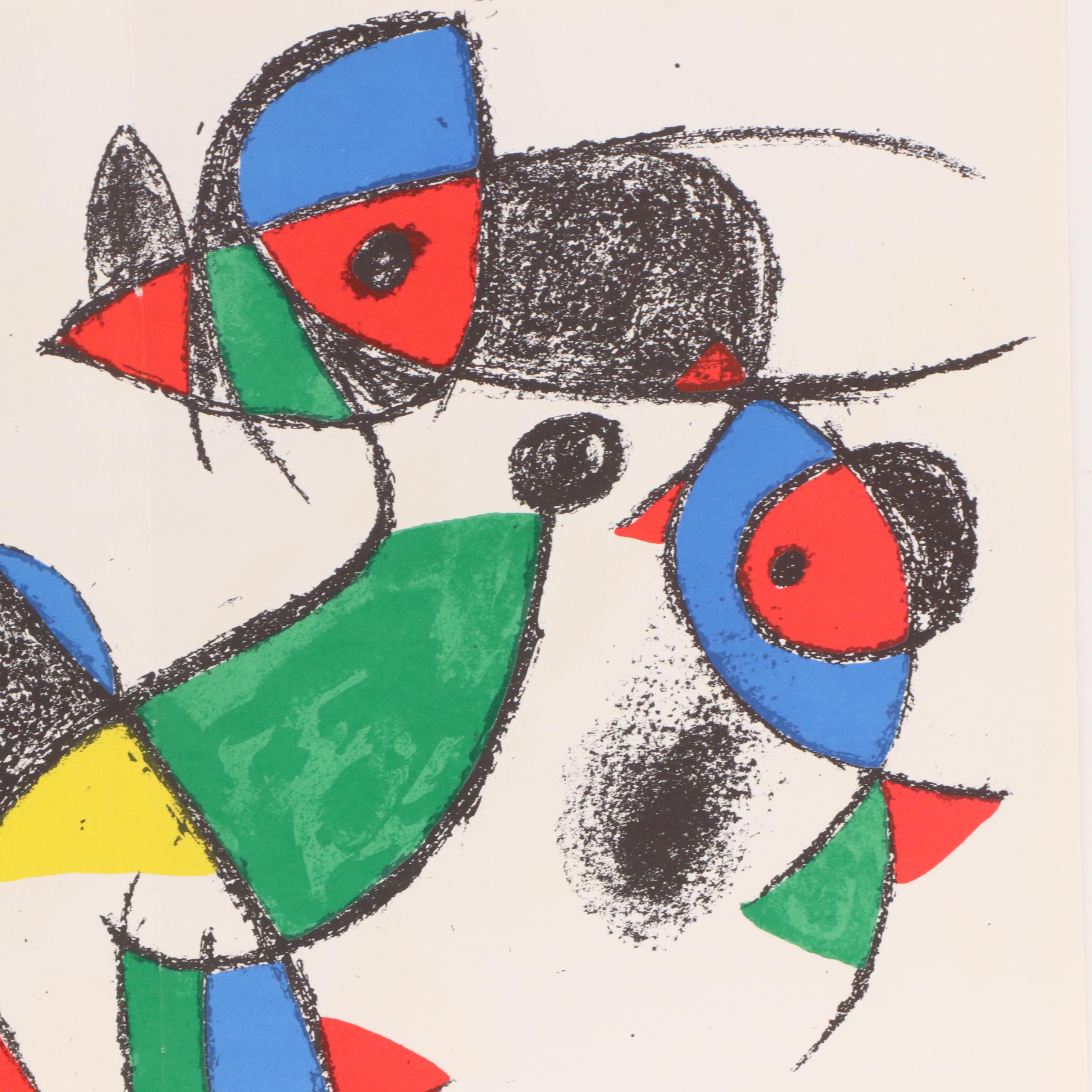 Joan Miró Double Page Lithograph from "Miró Lithographe II", 1975