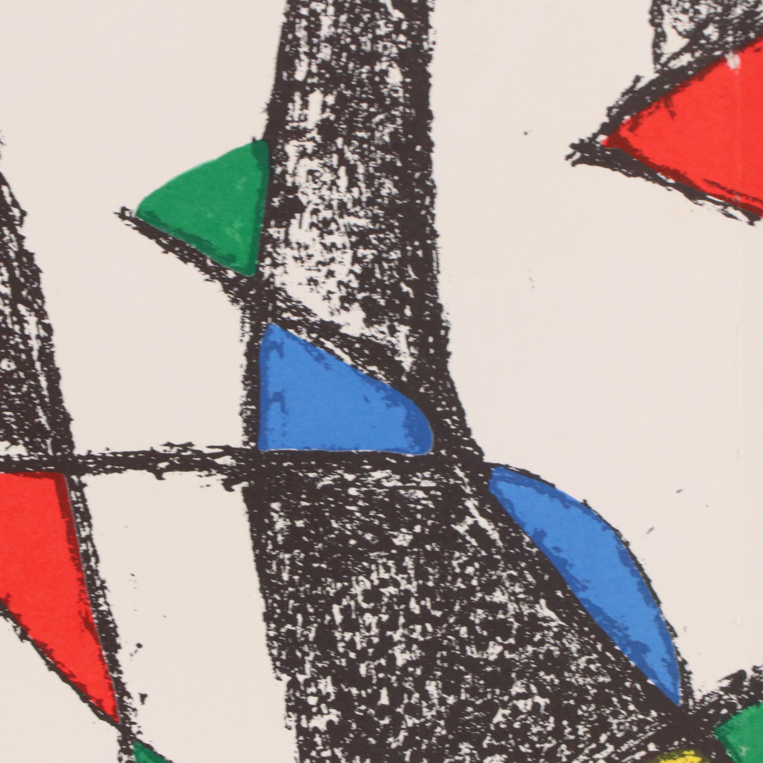 Joan Miró Double Page Lithograph from "Miró Lithographe II", 1975