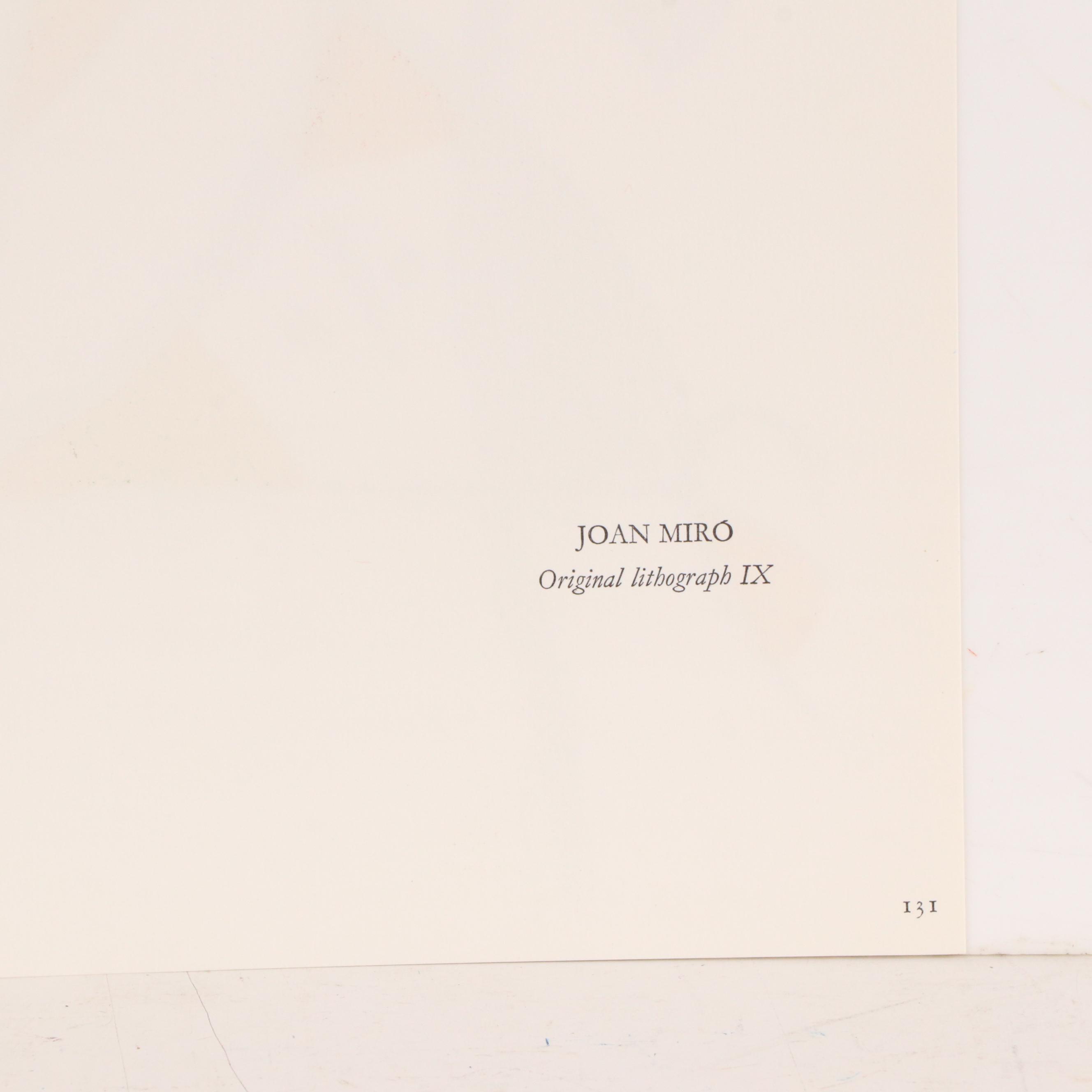 Joan Miró Double Page Lithograph from "Miró Lithographe II", 1975