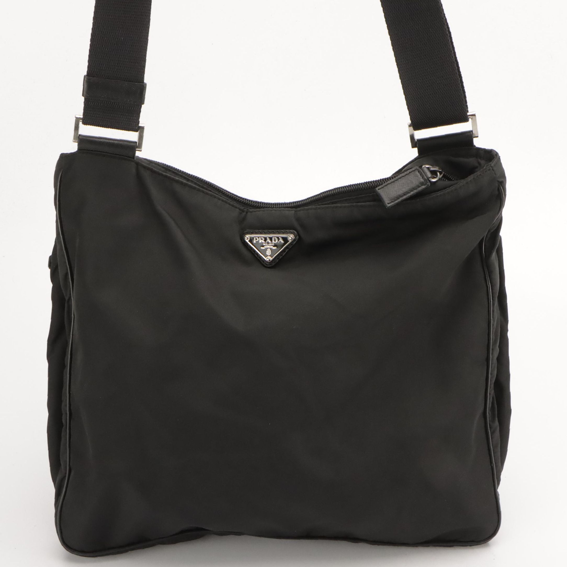 Prada Black Tessuto Nylon Messenger Bag