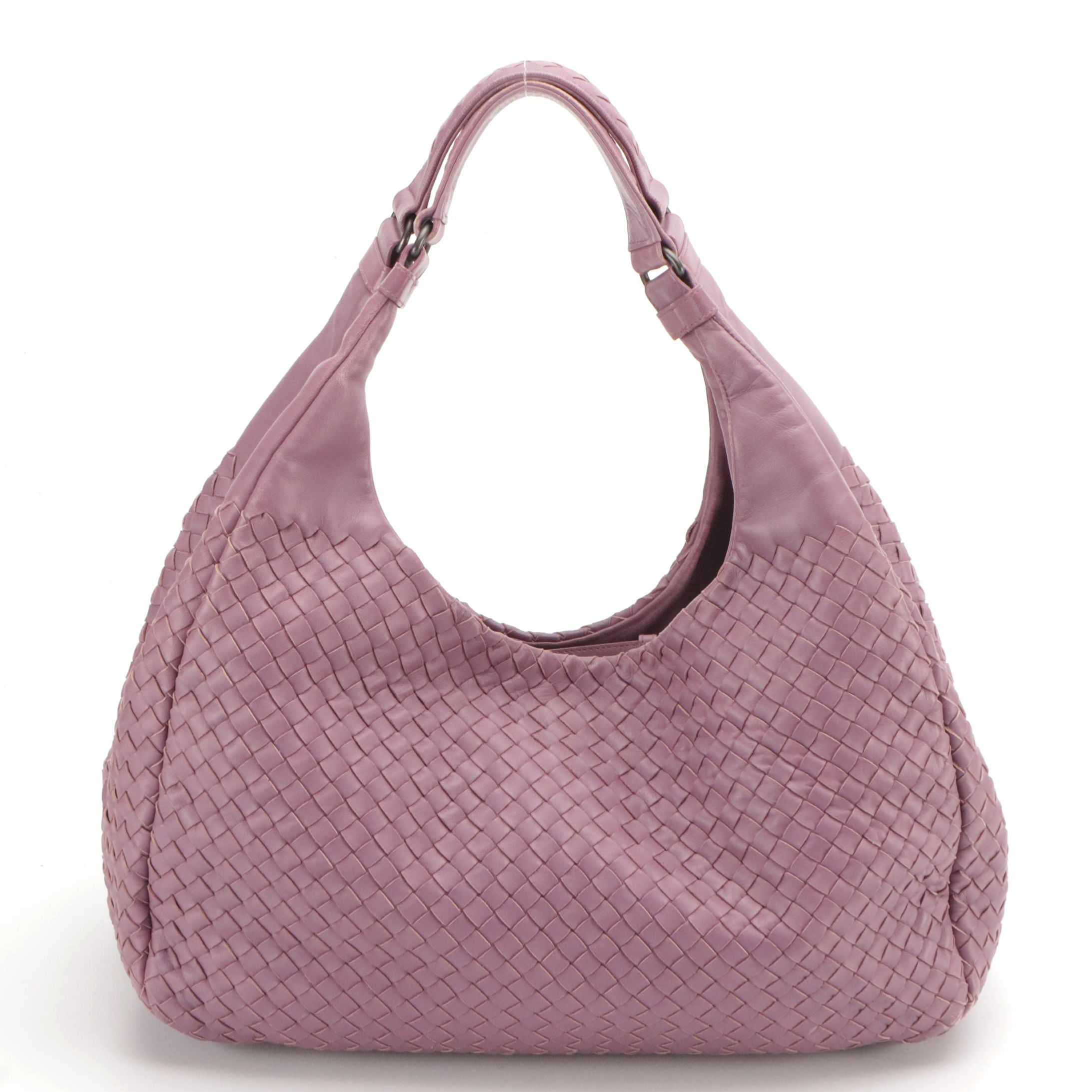 Bottega Veneta Lilac Intrecciato Leather Hobo Shoulder Bag