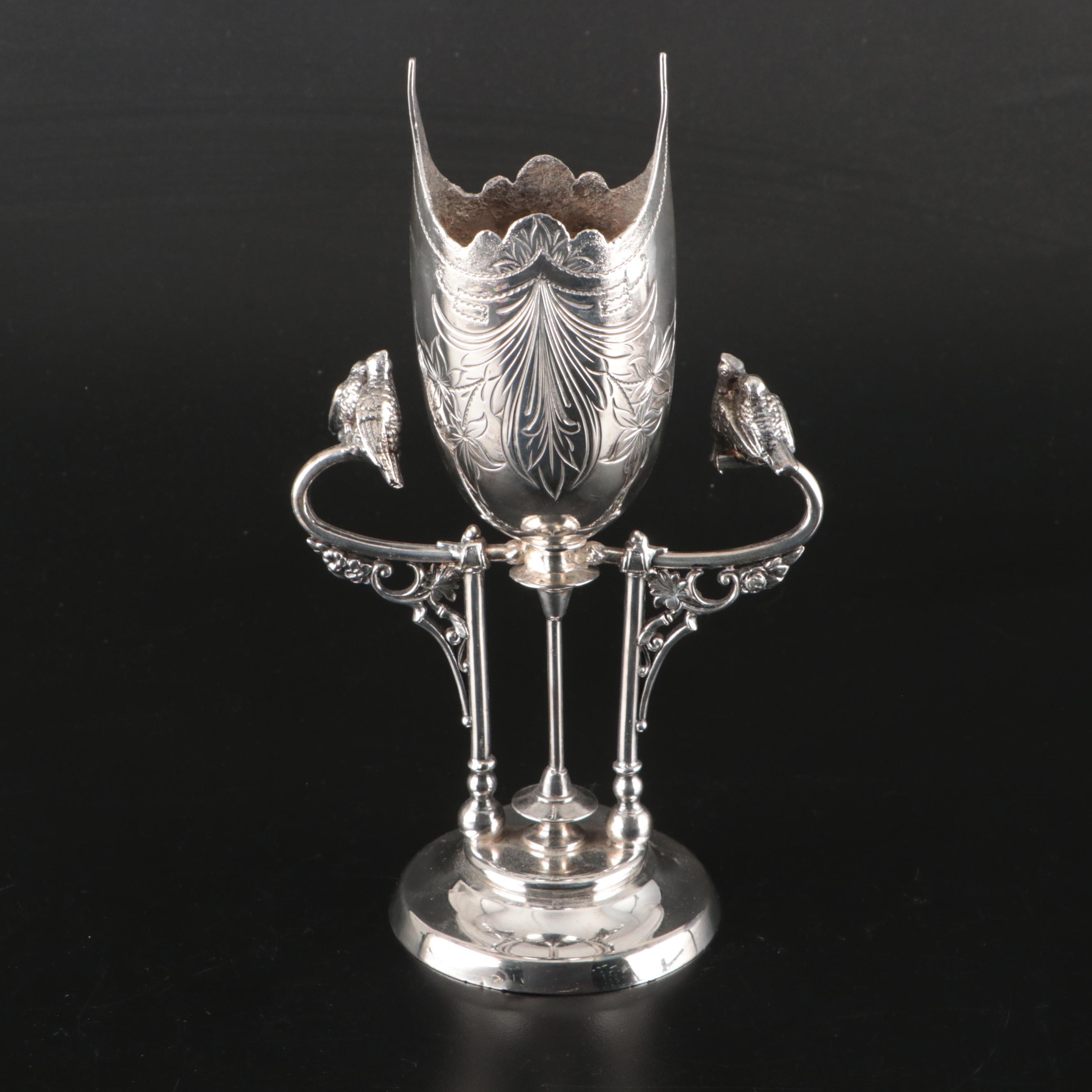 Aurora Silver Plate Aesthetic Movement Trophy Vase, Late 20th Century
