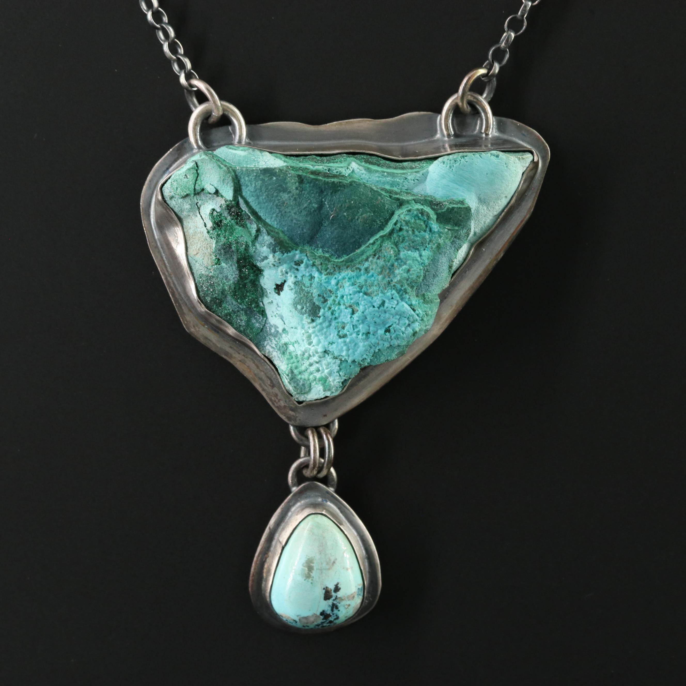 EON Designs Sterling Azurmalachite and Turquoise Necklace