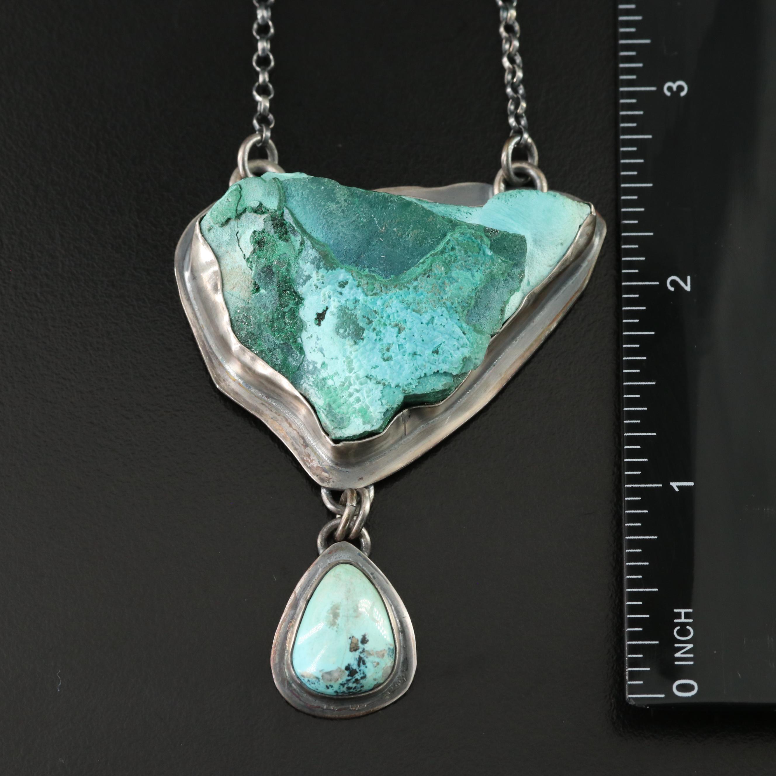 EON Designs Sterling Azurmalachite and Turquoise Necklace