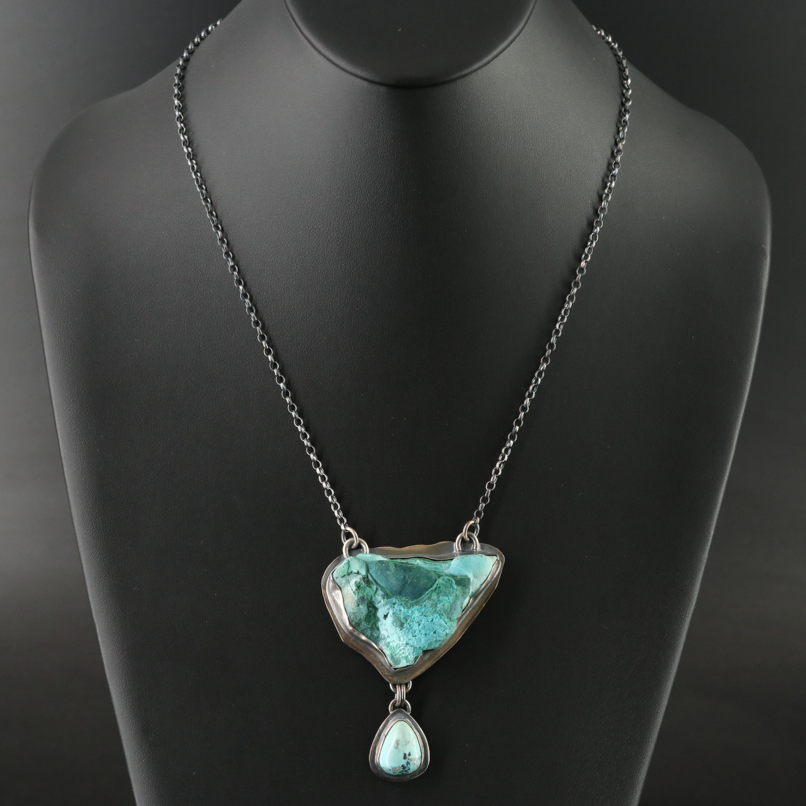 EON Designs Sterling Azurmalachite and Turquoise Necklace