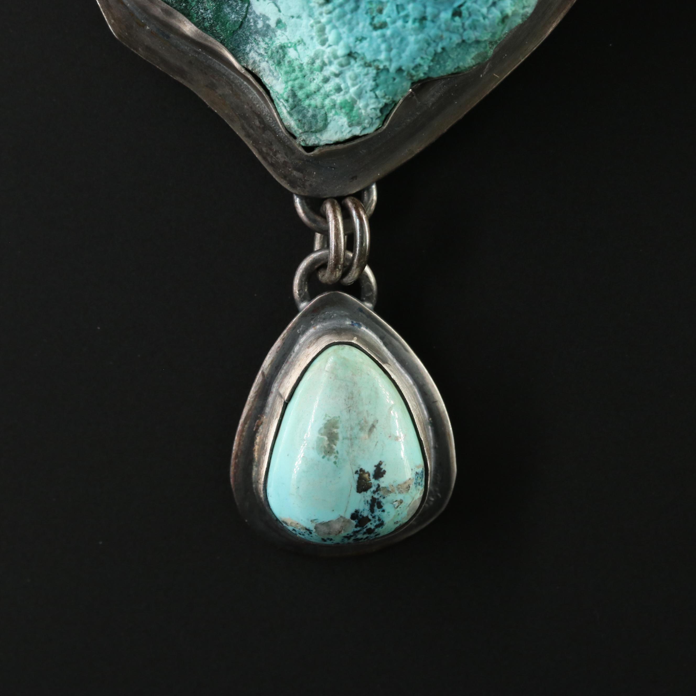 EON Designs Sterling Azurmalachite and Turquoise Necklace