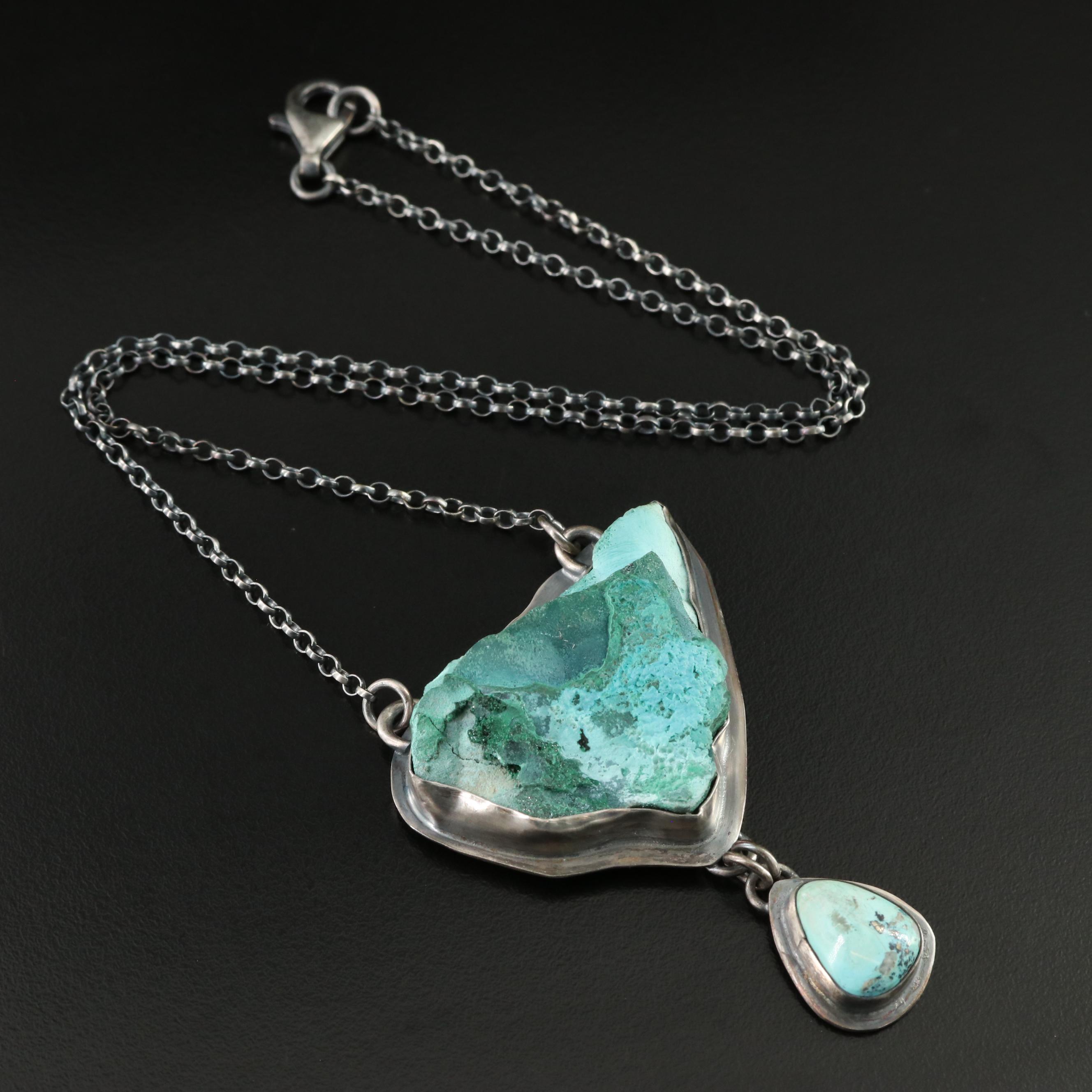 EON Designs Sterling Azurmalachite and Turquoise Necklace