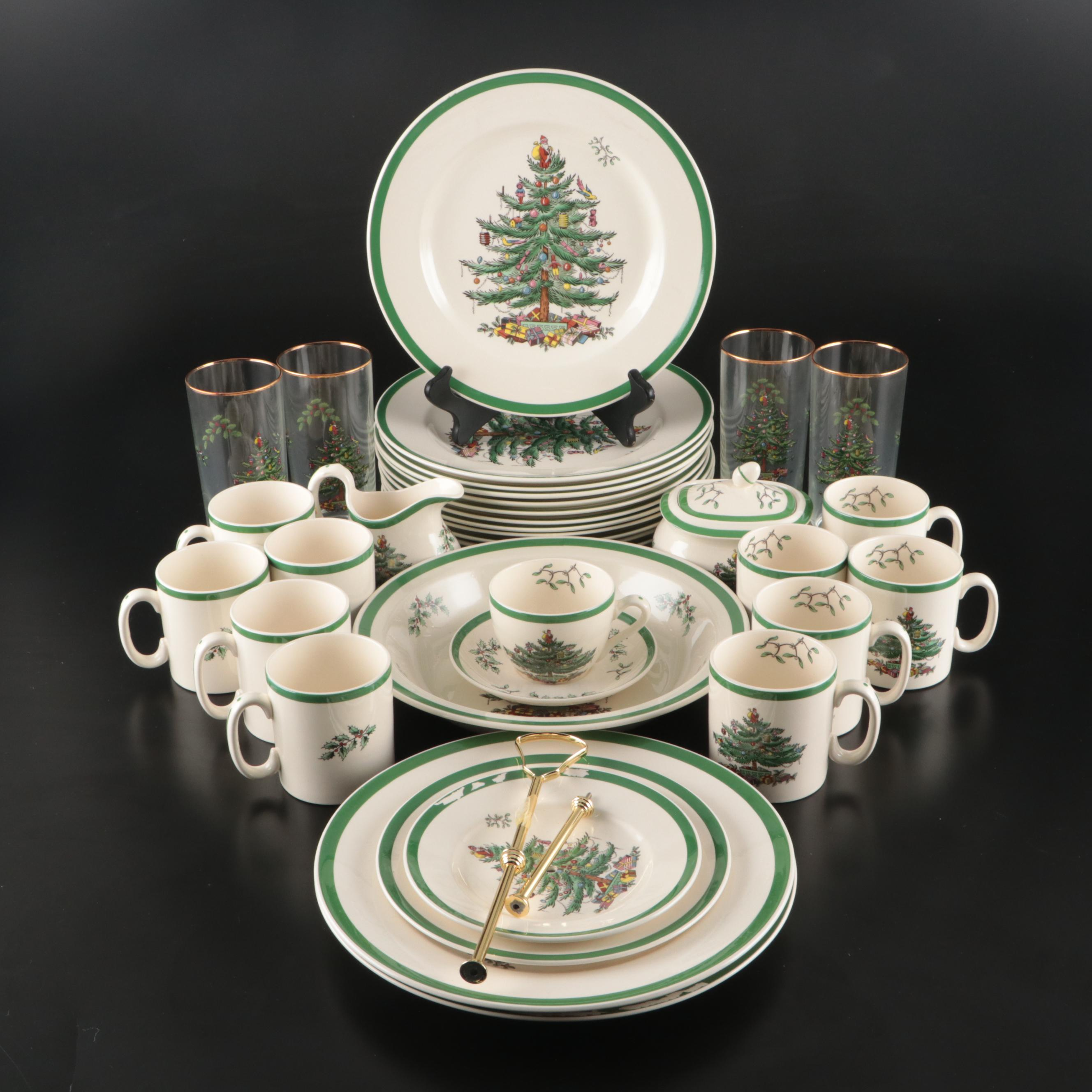 Spode Ceramic "Christmas Tree" Tableware and Serving Pieces