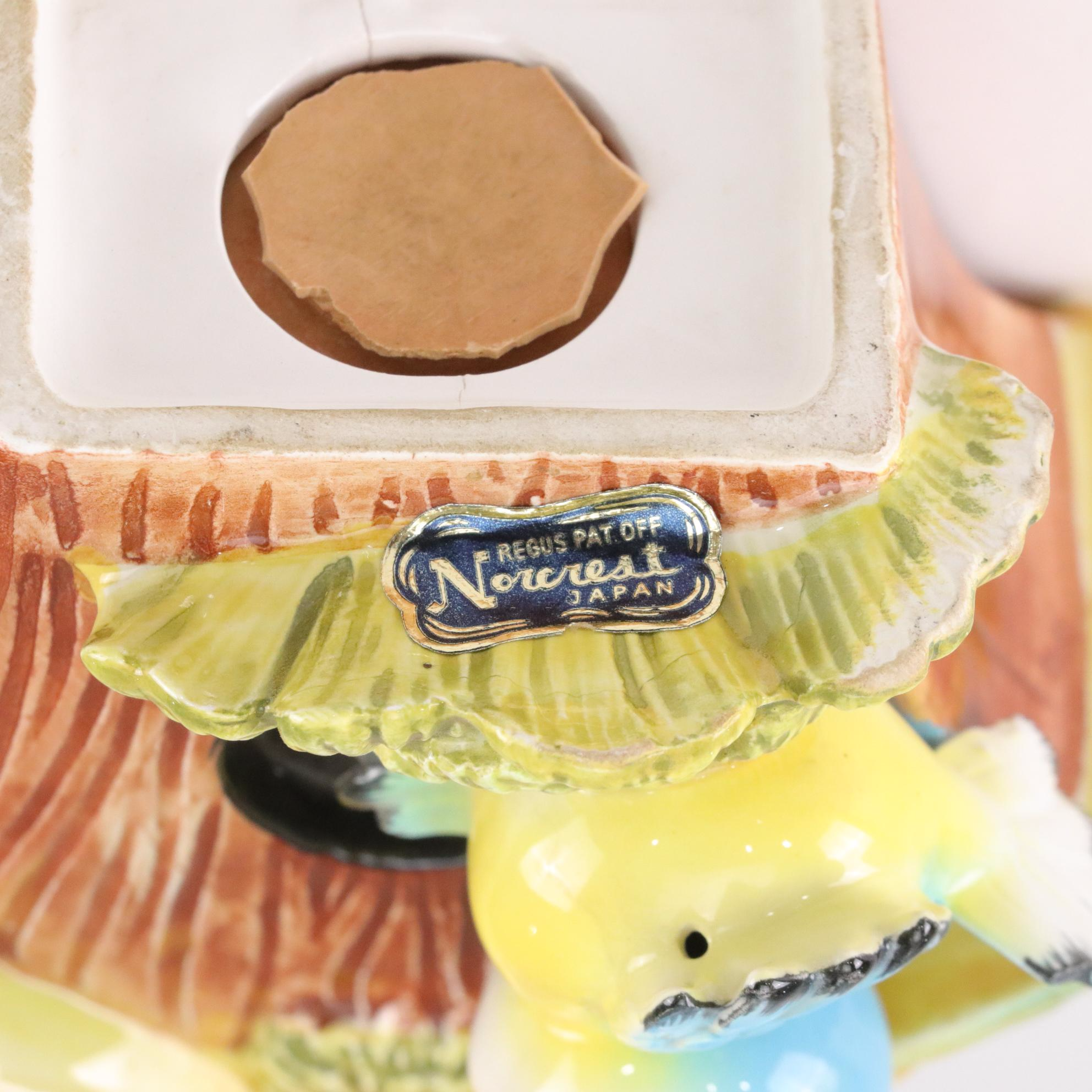 Norcrest Blue Birds Coin Bank with Porcelain Thimbles and Disney Bull