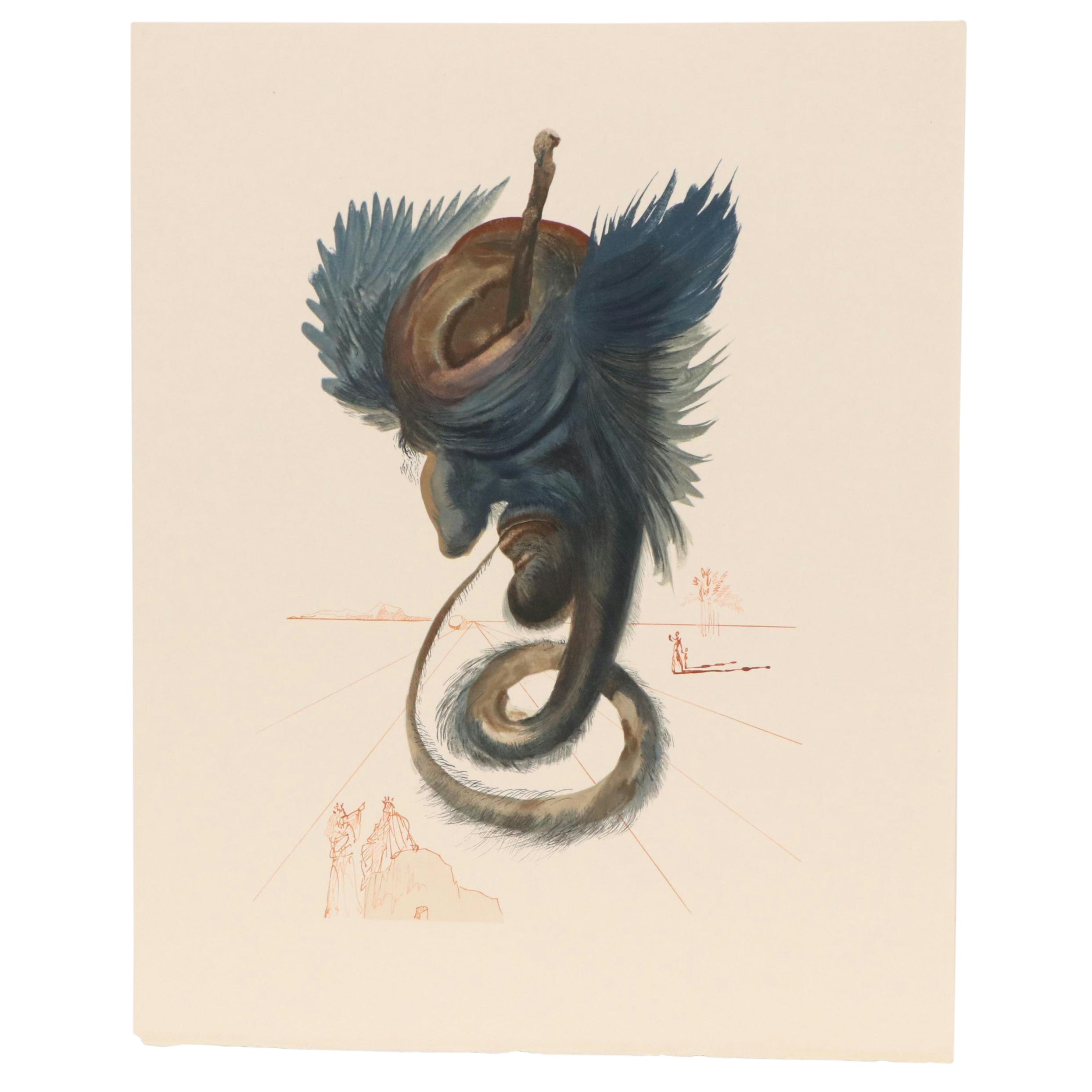 Salvador Dalí Restrike Wood Engraving "Devins et Sorciers"