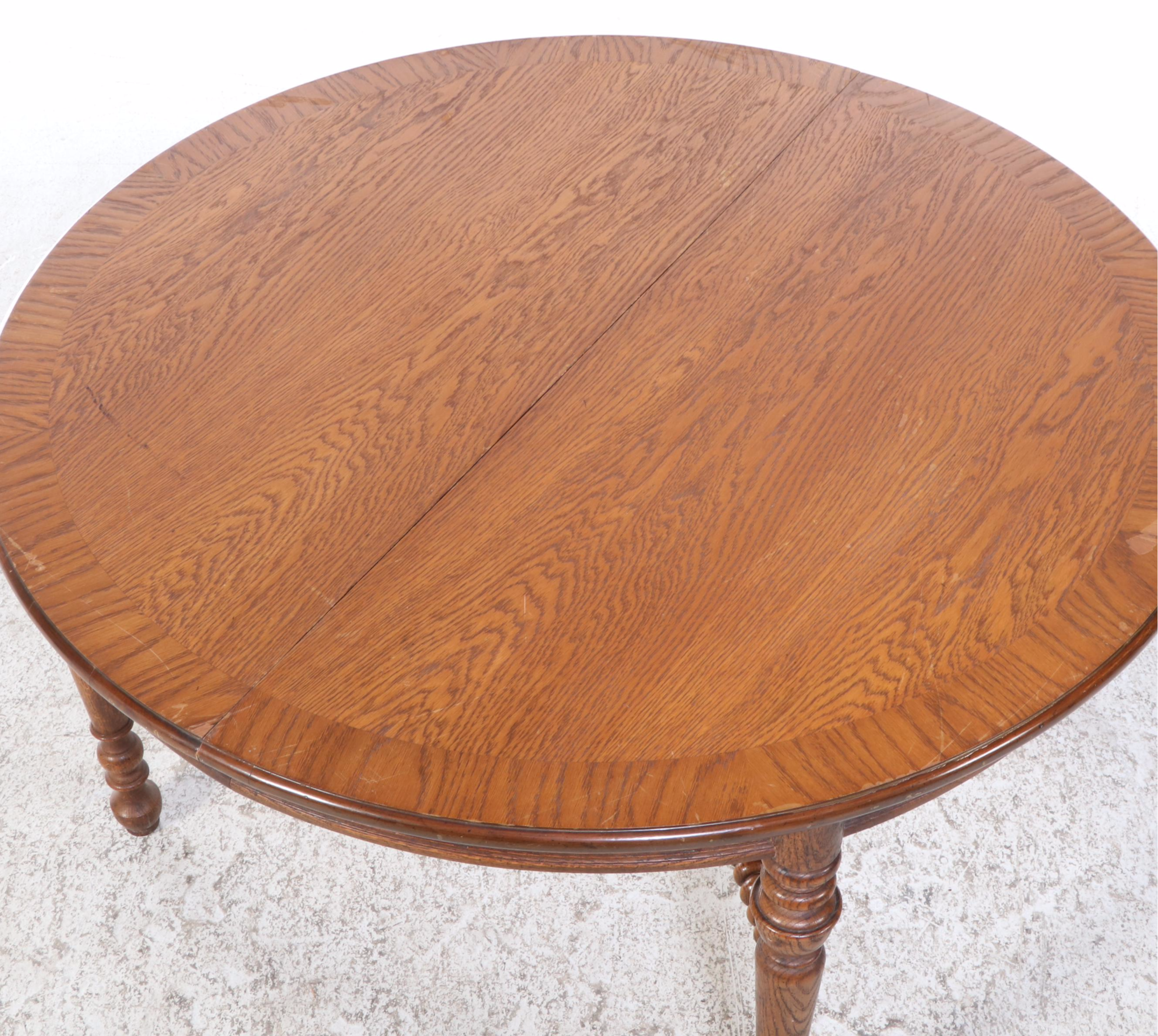 French Style Oak Dining Table, 20th Century