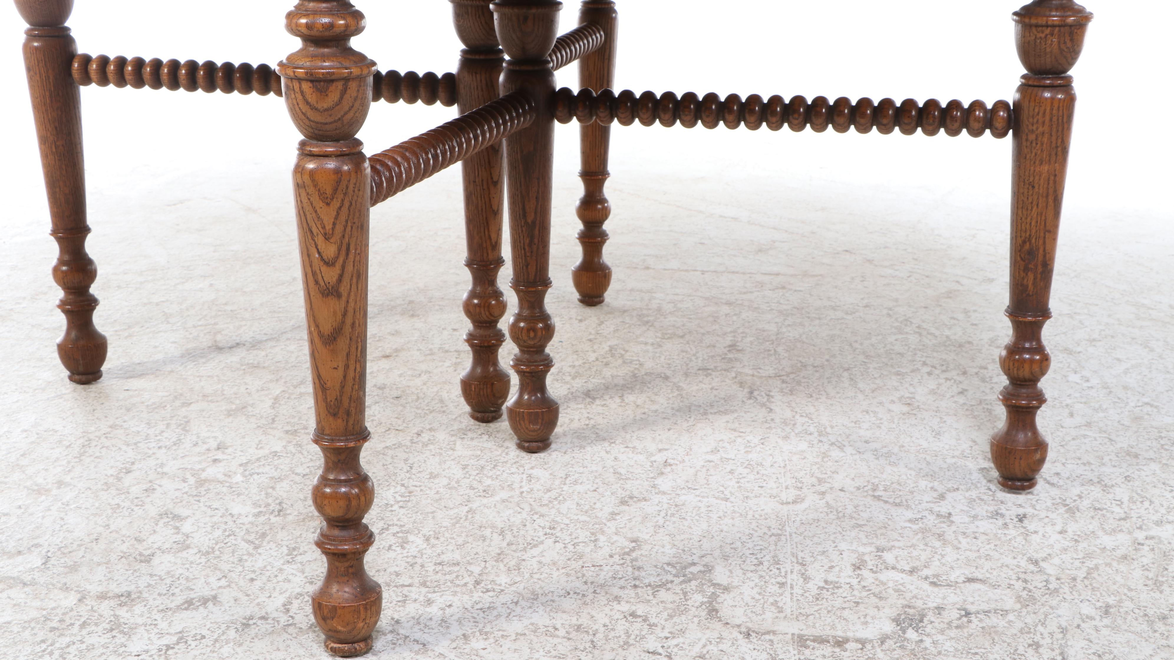 French Style Oak Dining Table, 20th Century