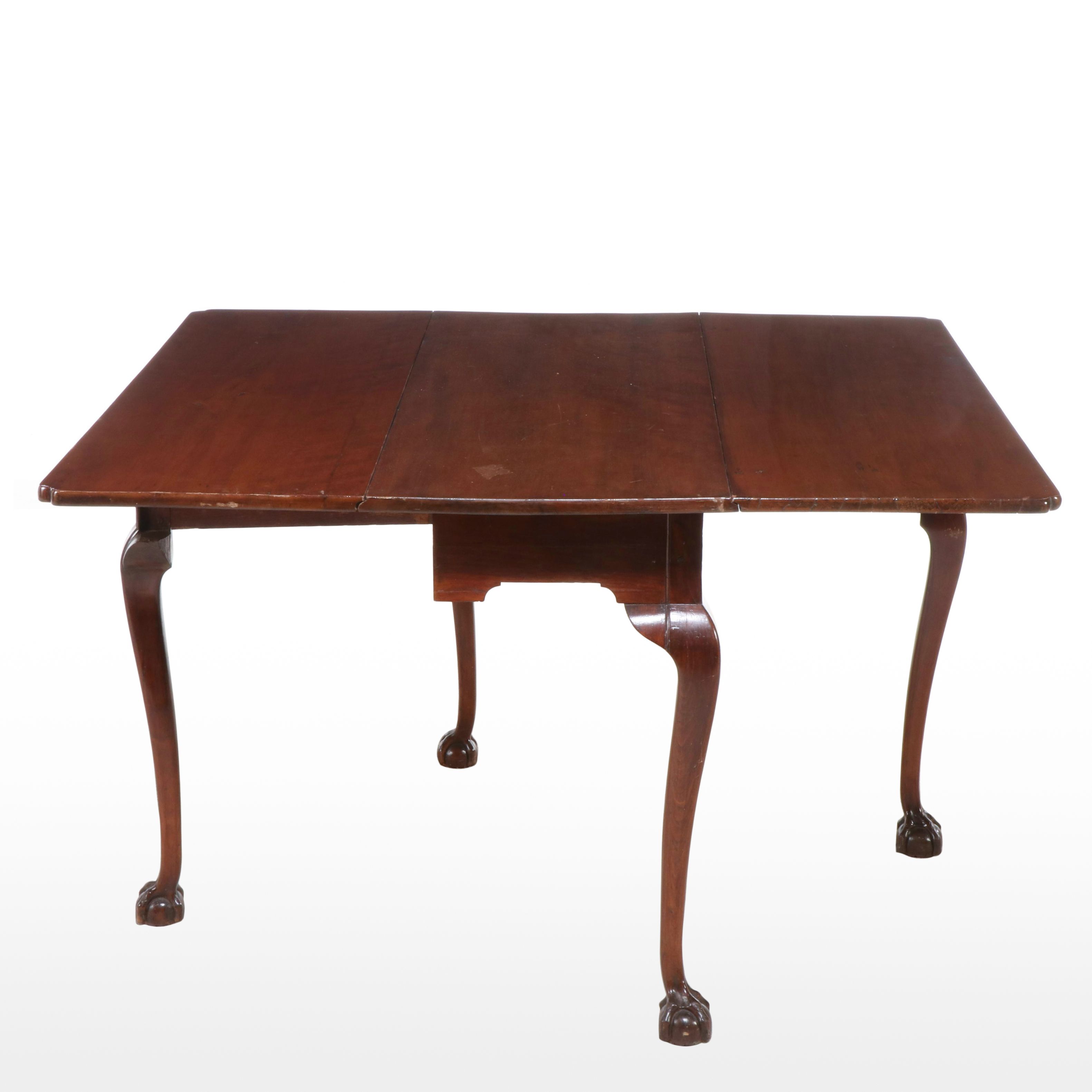 American Chippendale Cherrywood Drop-Leaf Dining Table, Late 18th Century