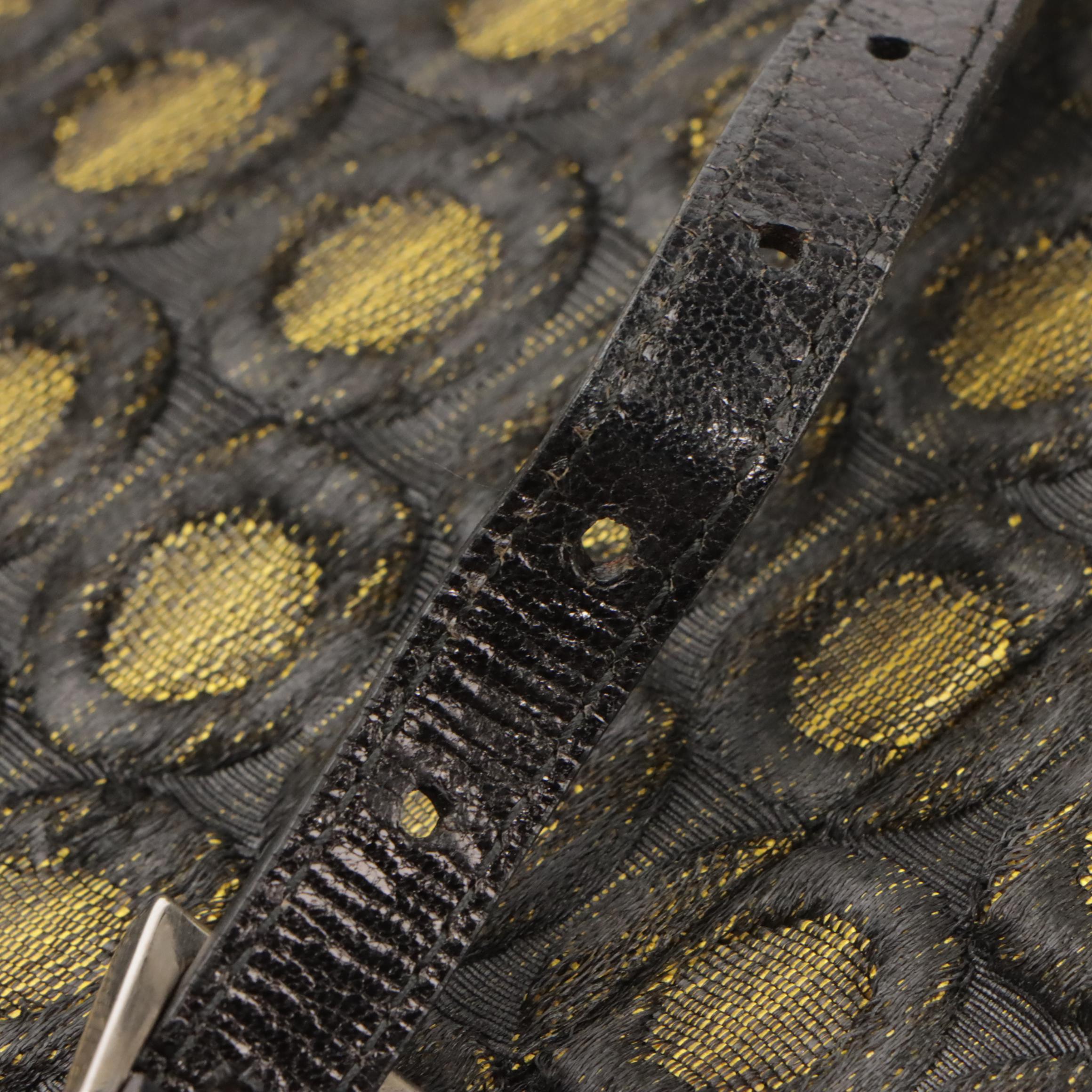 Prada Clutch/Shoulder Bag in Ring Pattern Textured Satin with Leather Trim