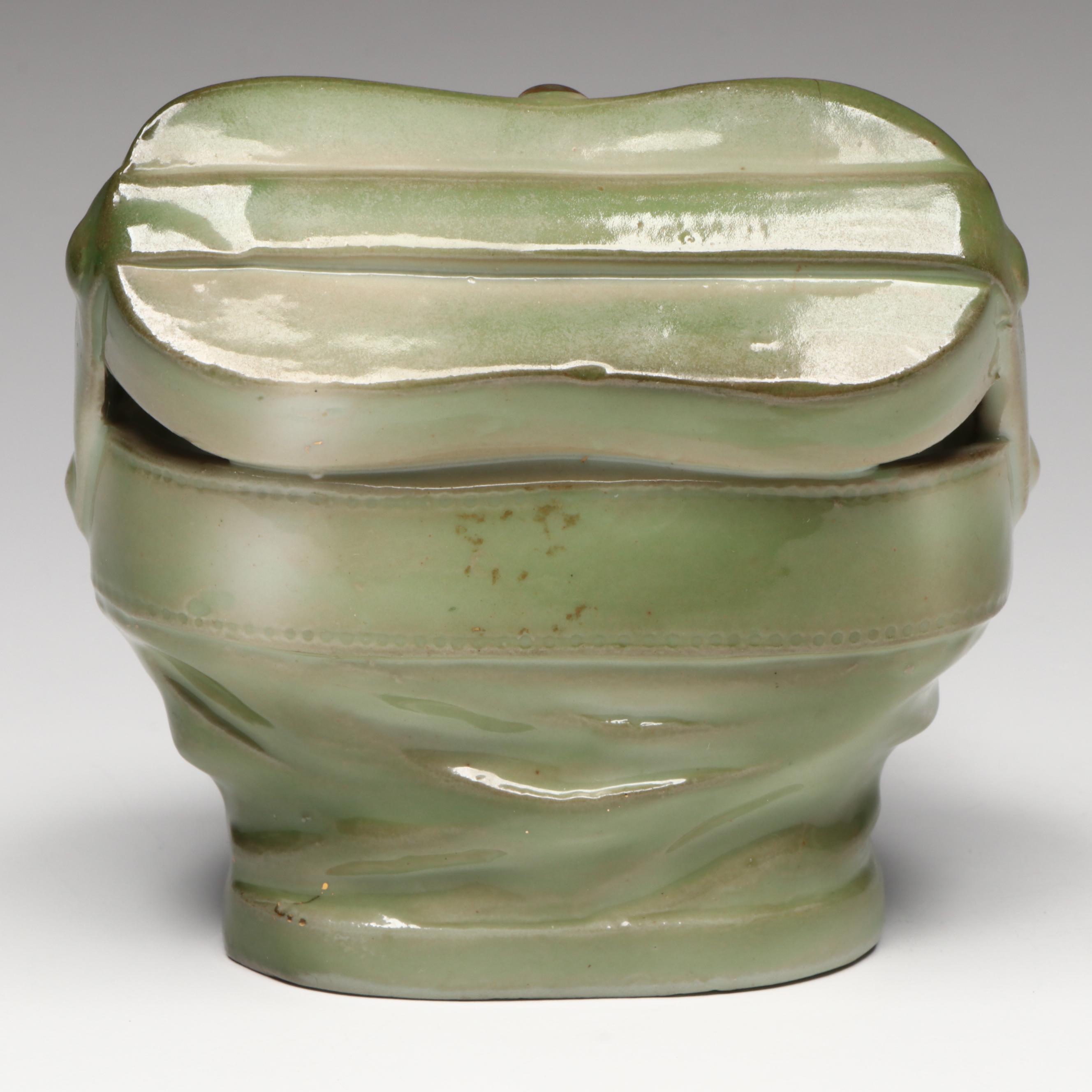 German Porcelain Fairing Pig Opera Glasses Figurine, Early 20th Century