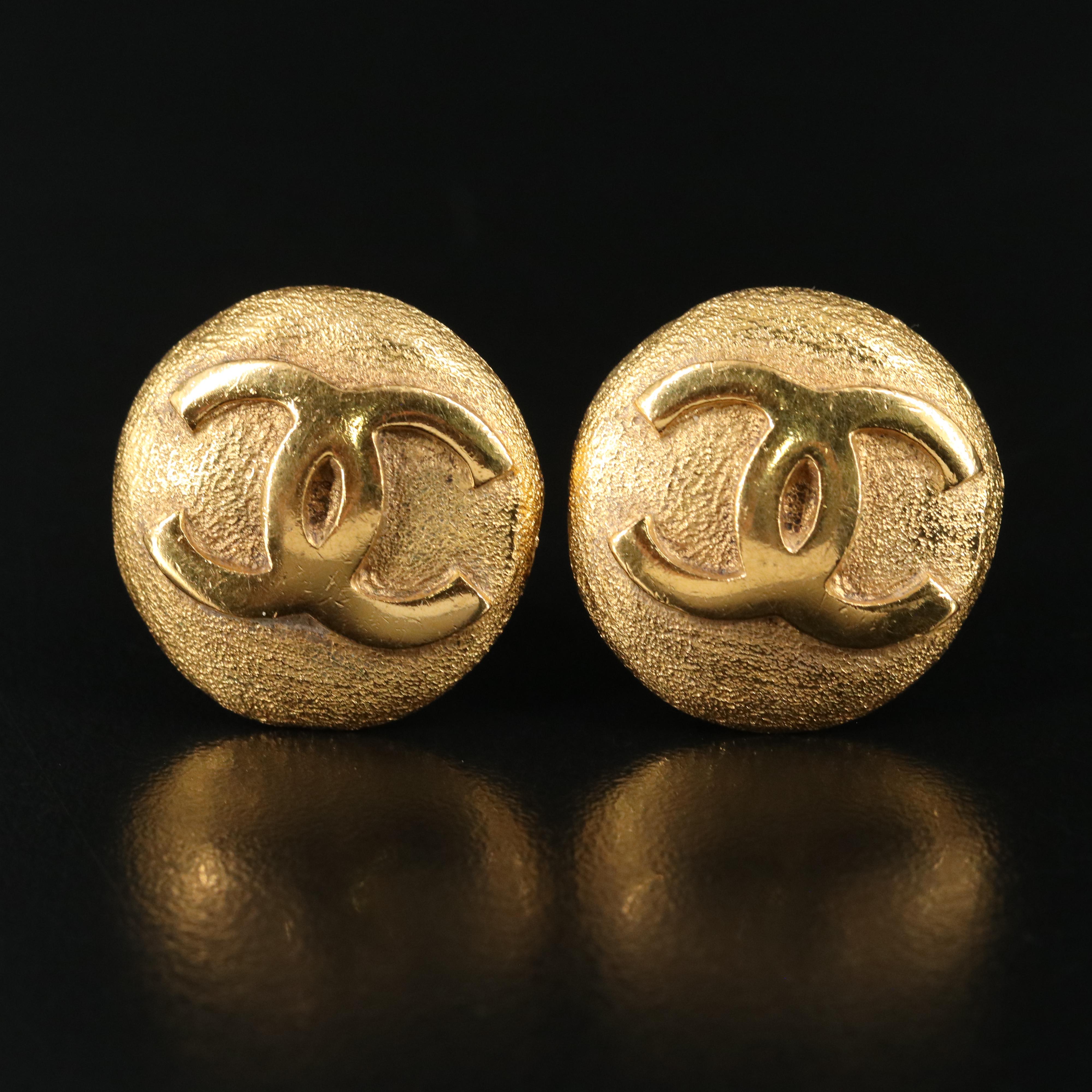 Chanel Button Earrings