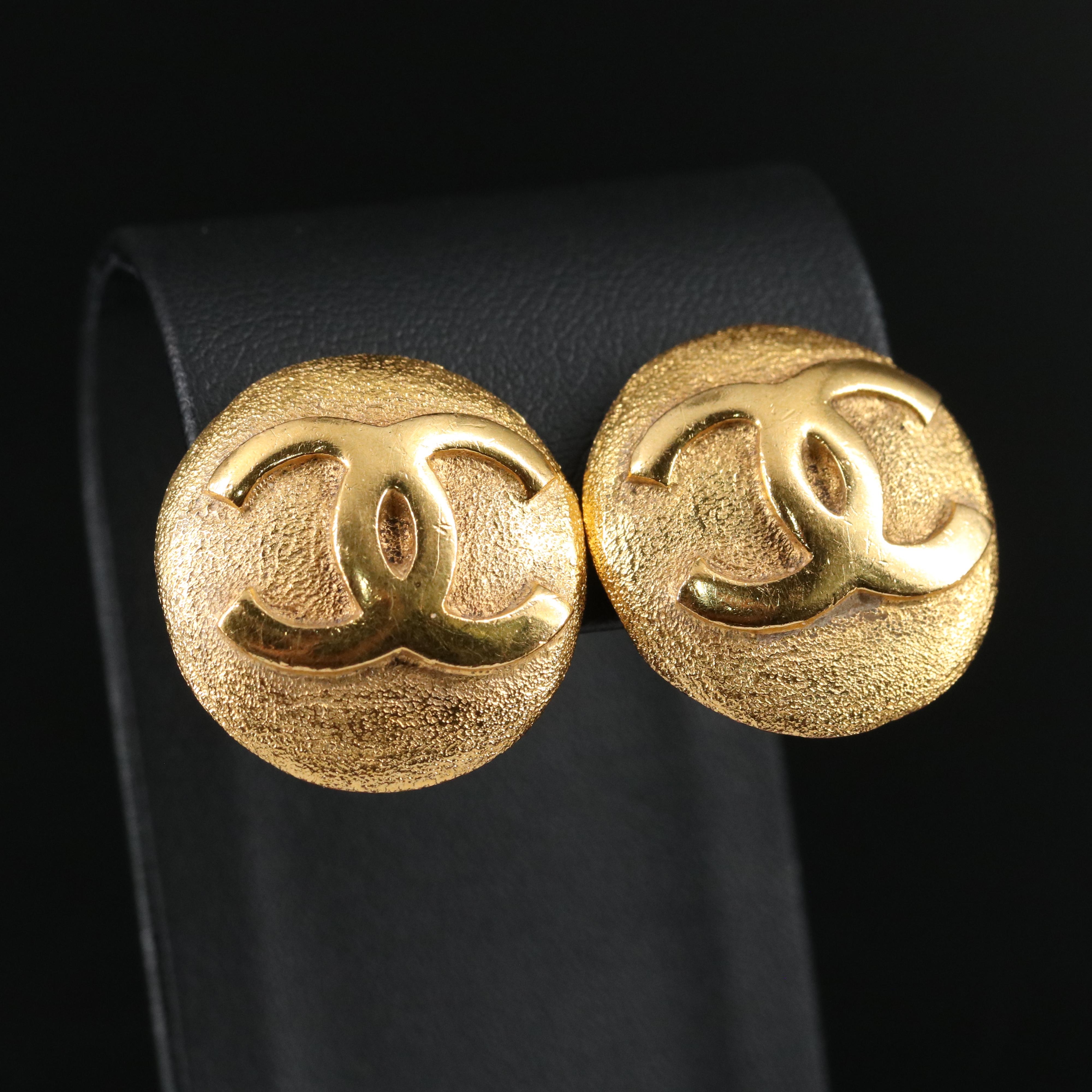 Chanel Button Earrings