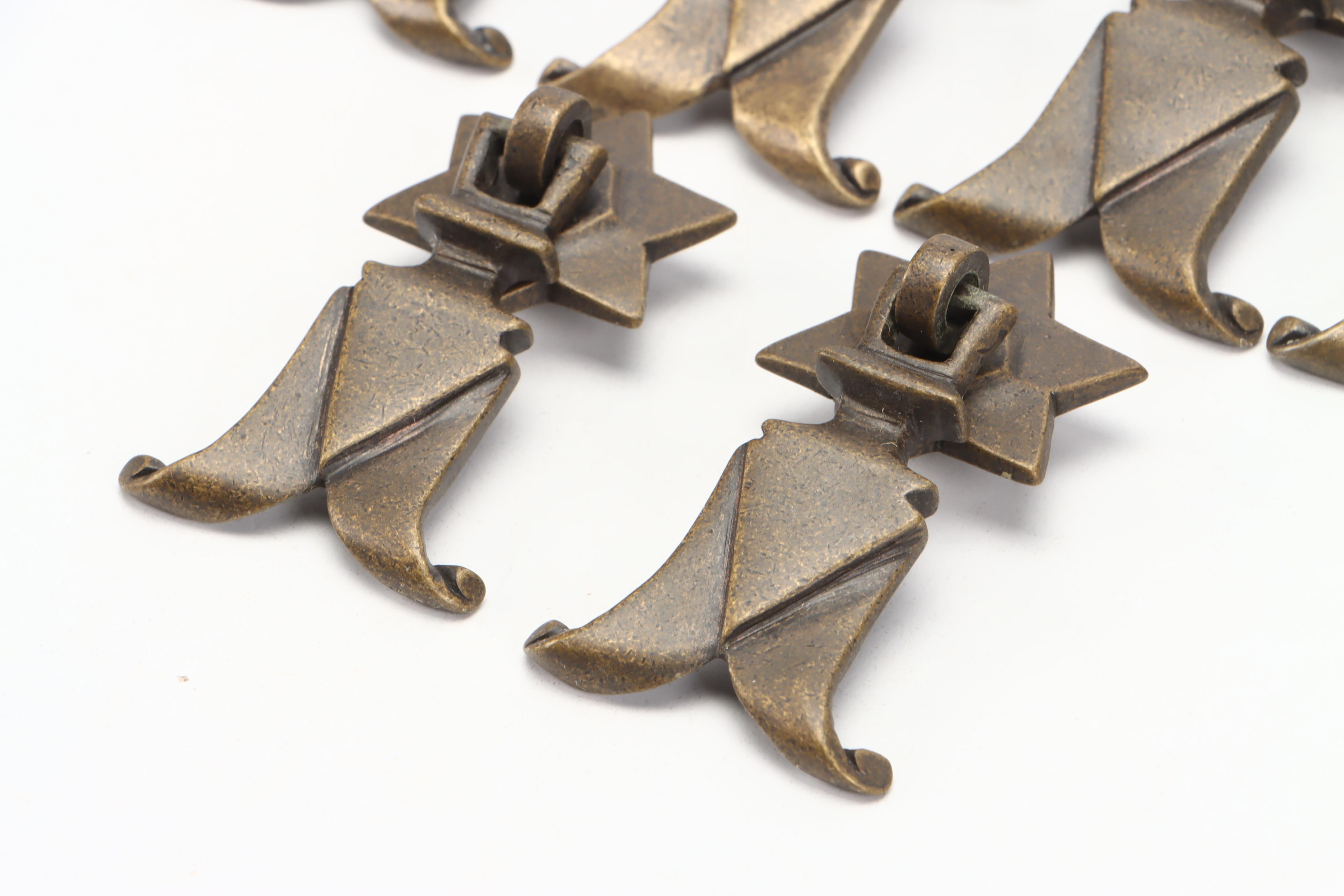 Cast Brass Cabinet Drop Pulls, 20th Century