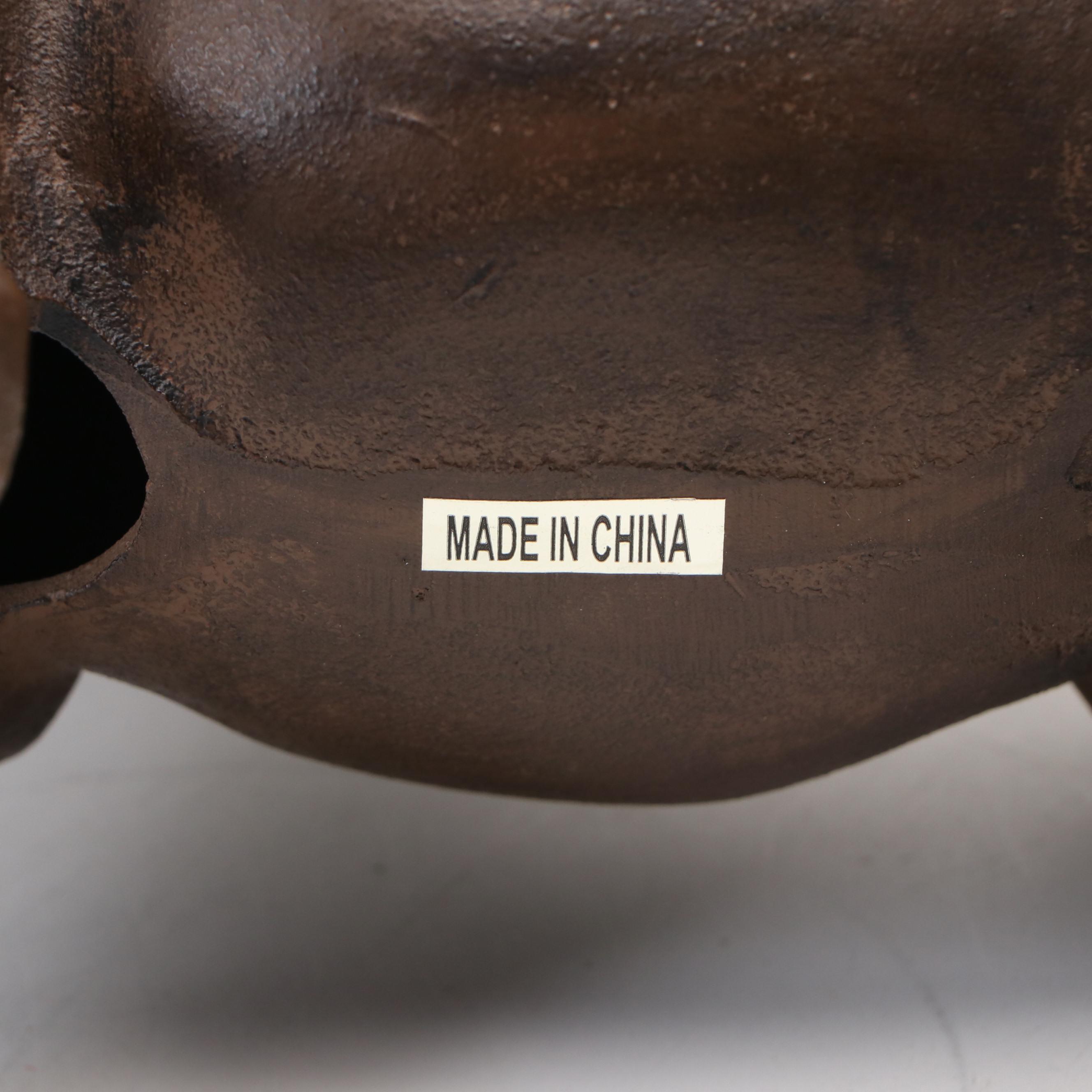 Bronze Finished Metal Flying Pig Figurine