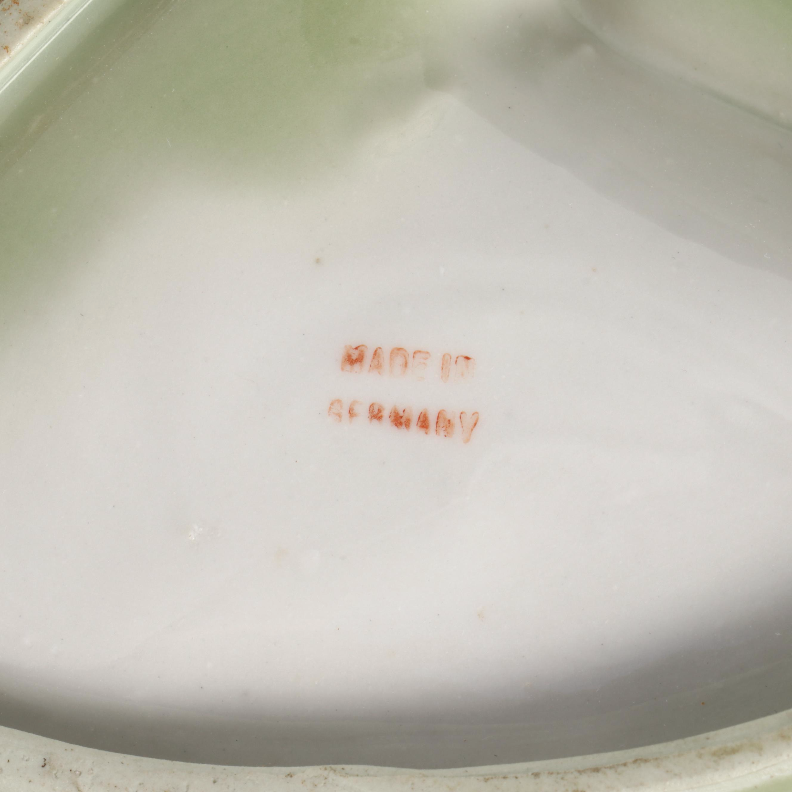 German Porcelain Fairing Pig Match Striker Ashtray, Early 20th Century