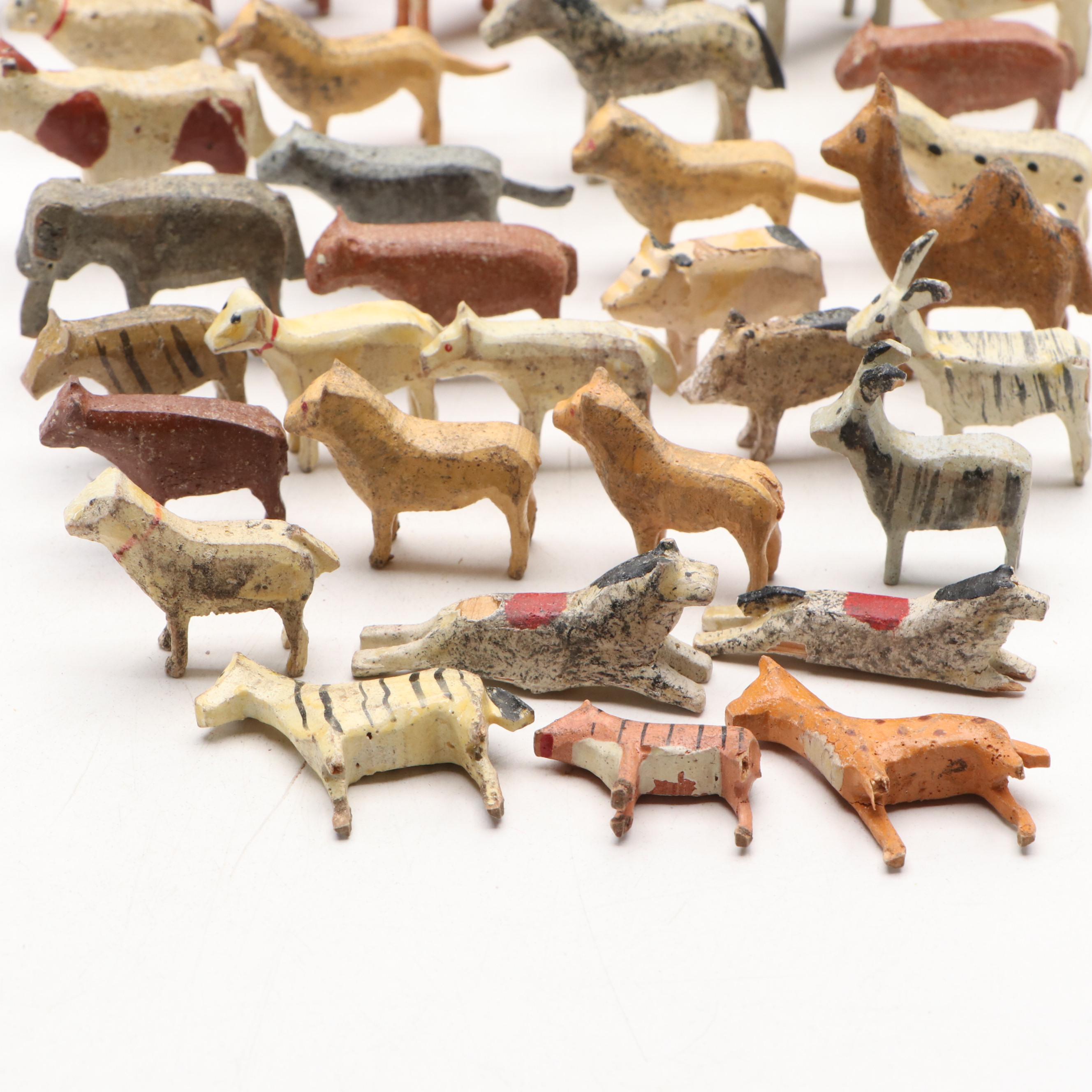 Folk Art Style Paint Decorated Wooden Noah's Ark Toy, 20th Century