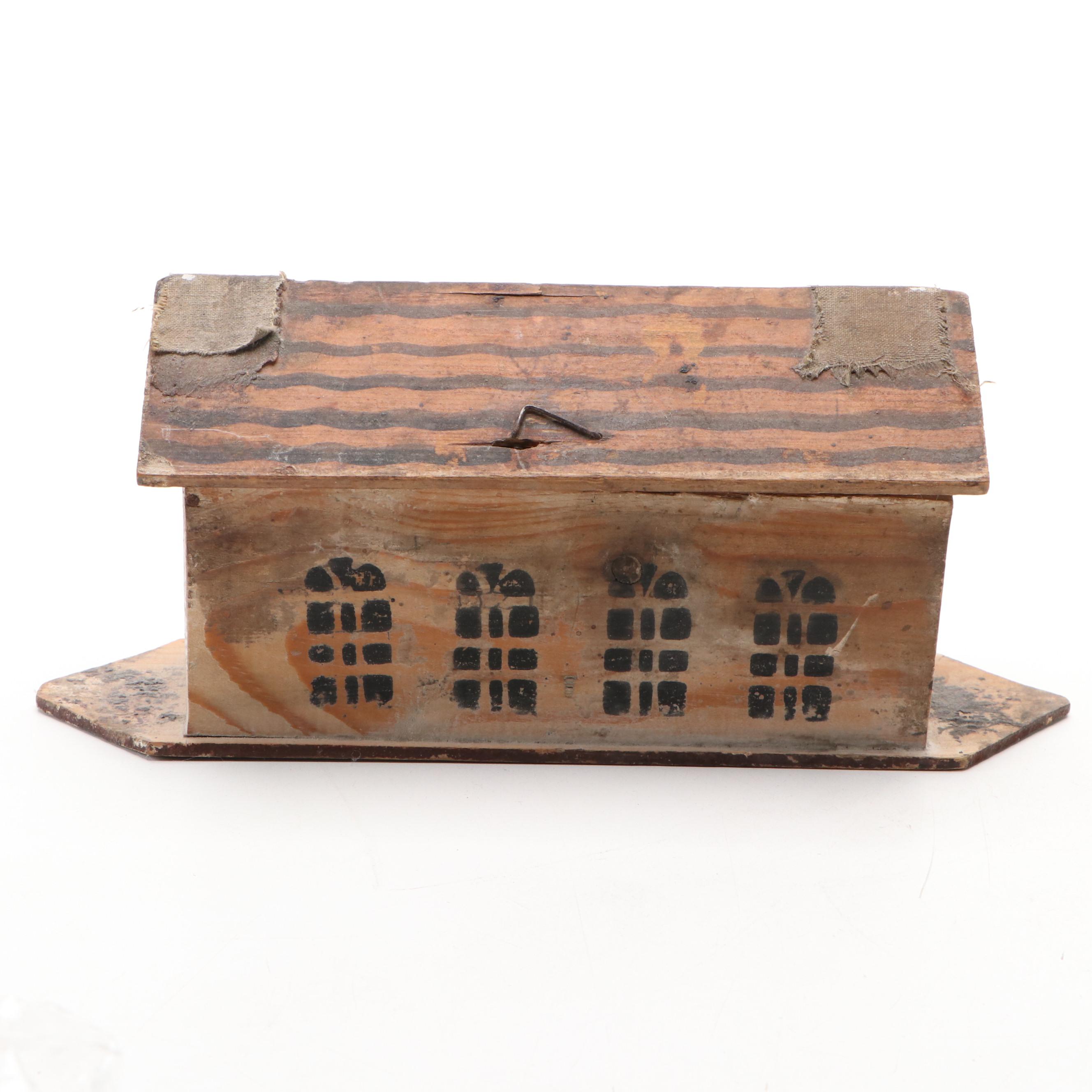 Folk Art Style Paint Decorated Wooden Noah's Ark Toy, 20th Century