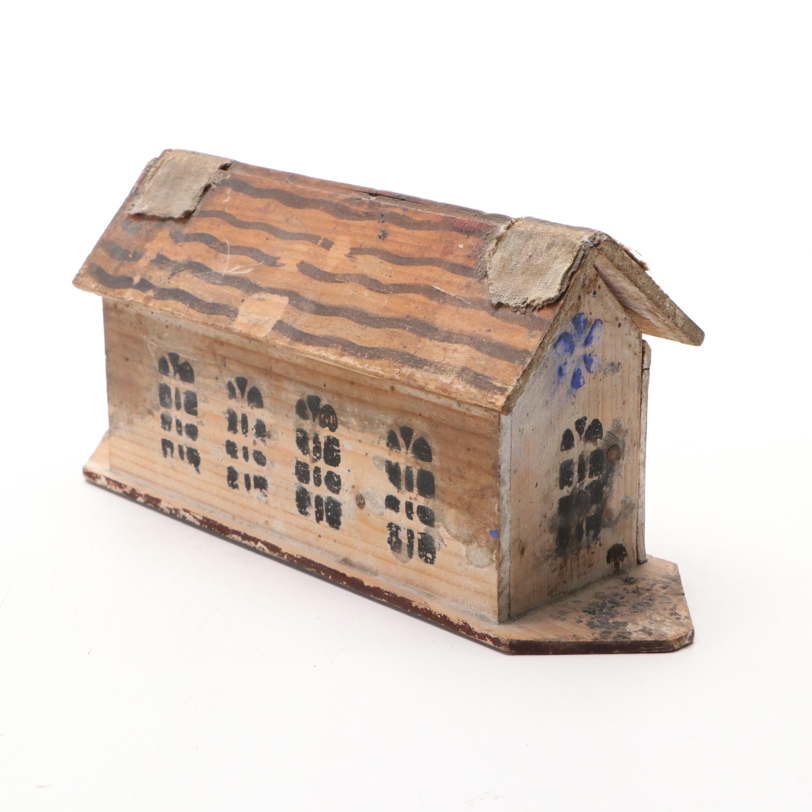 Folk Art Style Paint Decorated Wooden Noah's Ark Toy, 20th Century