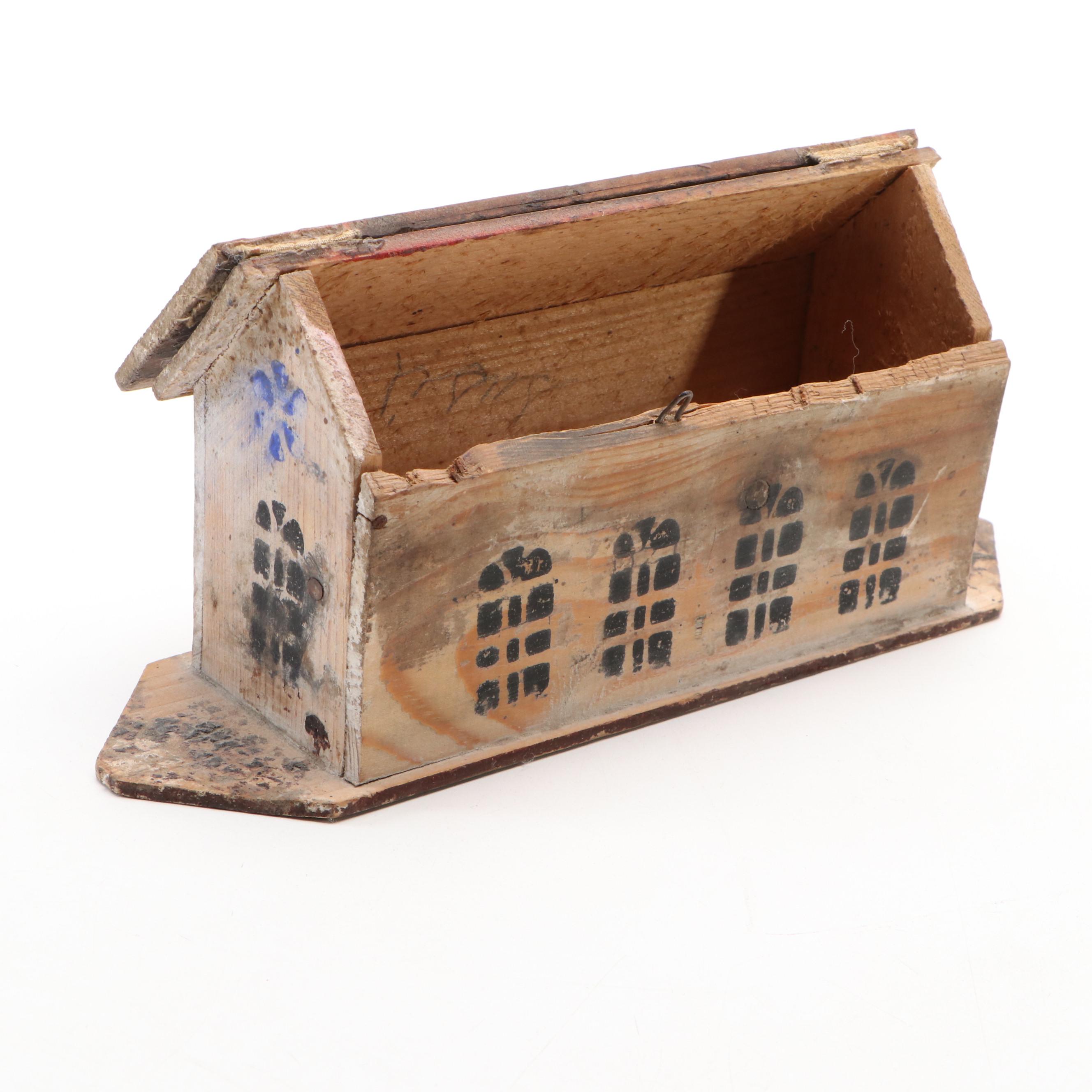 Folk Art Style Paint Decorated Wooden Noah's Ark Toy, 20th Century