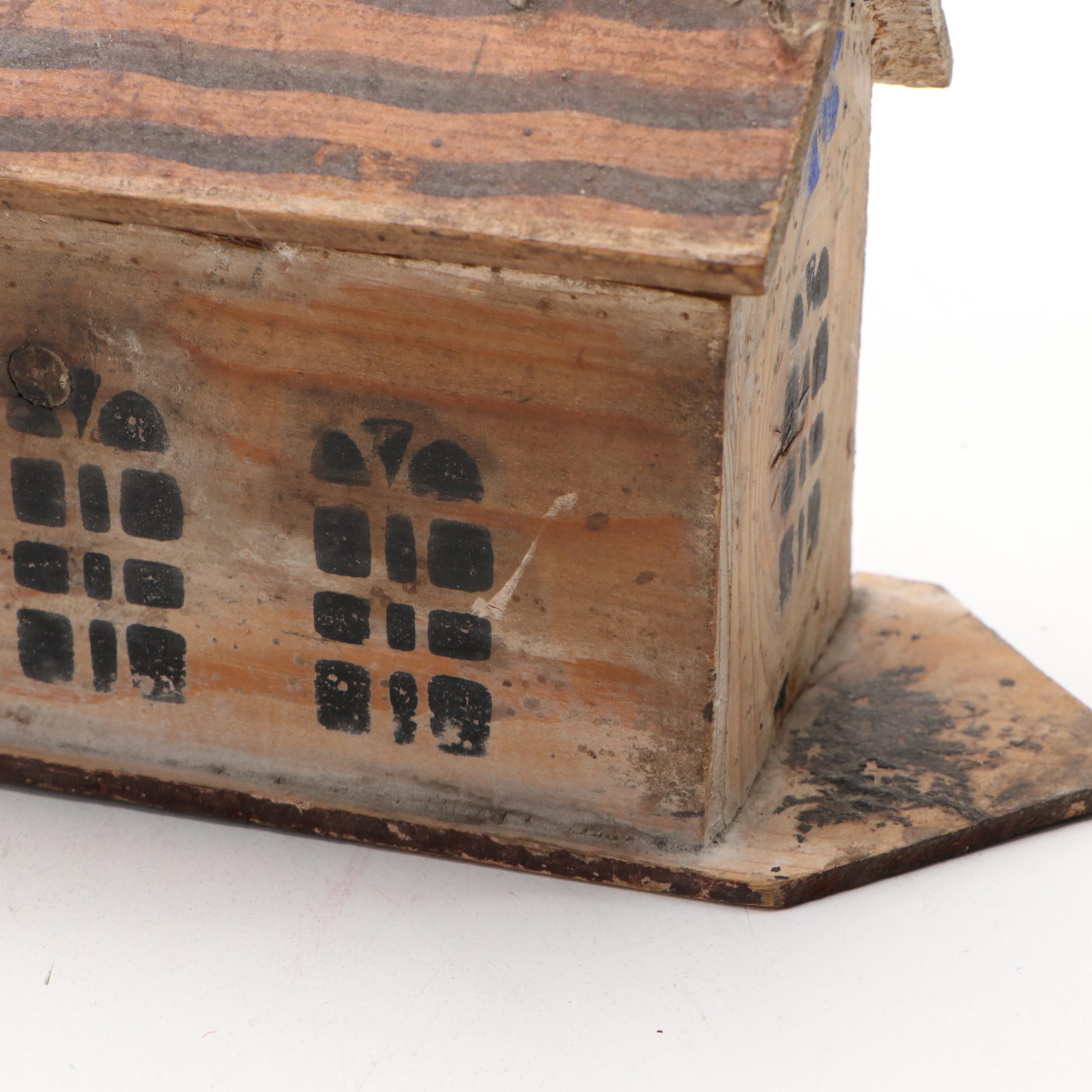 Folk Art Style Paint Decorated Wooden Noah's Ark Toy, 20th Century