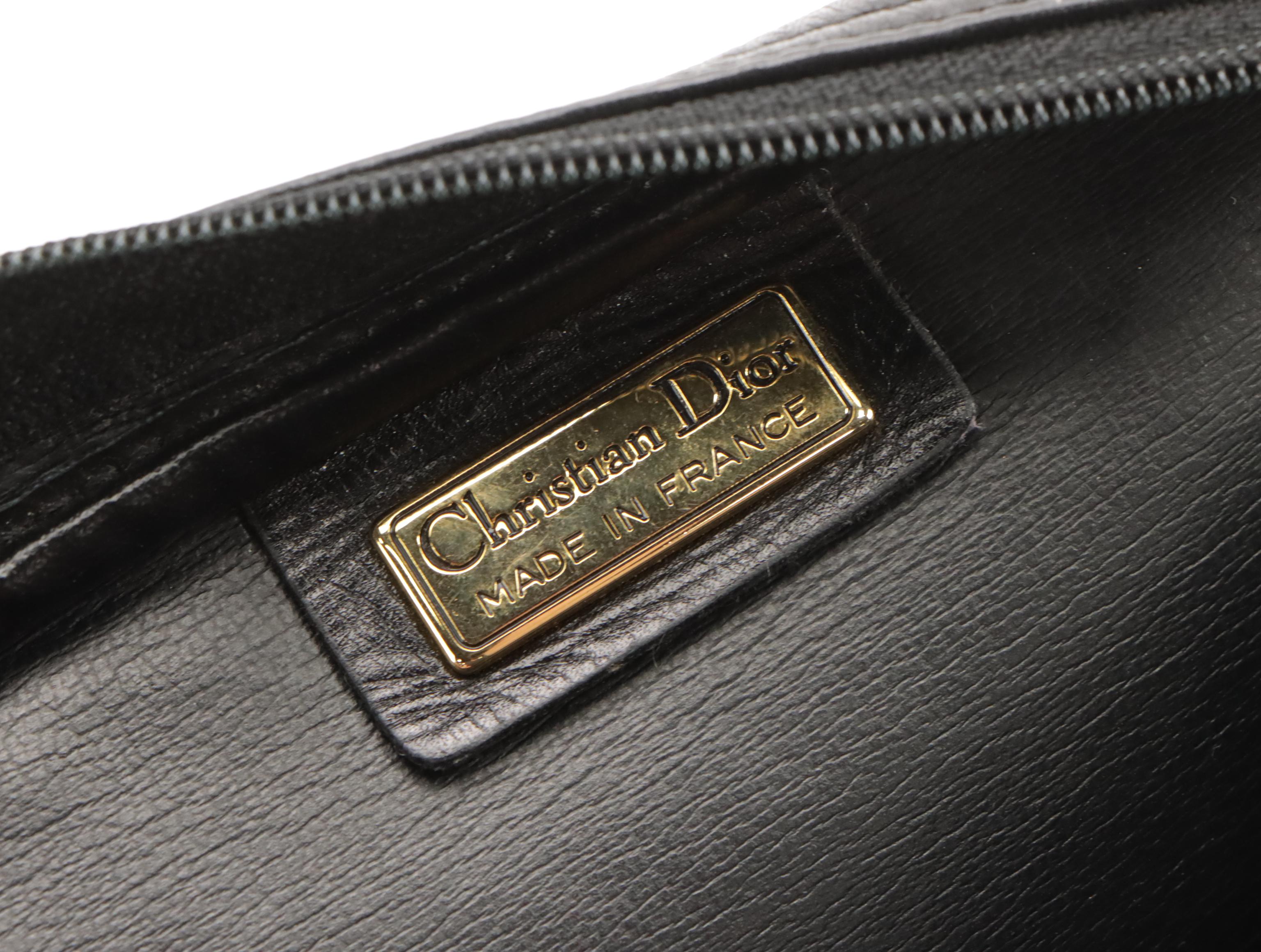 Christian Dior Black Grain Leather Front-Flap Crossbody Bag