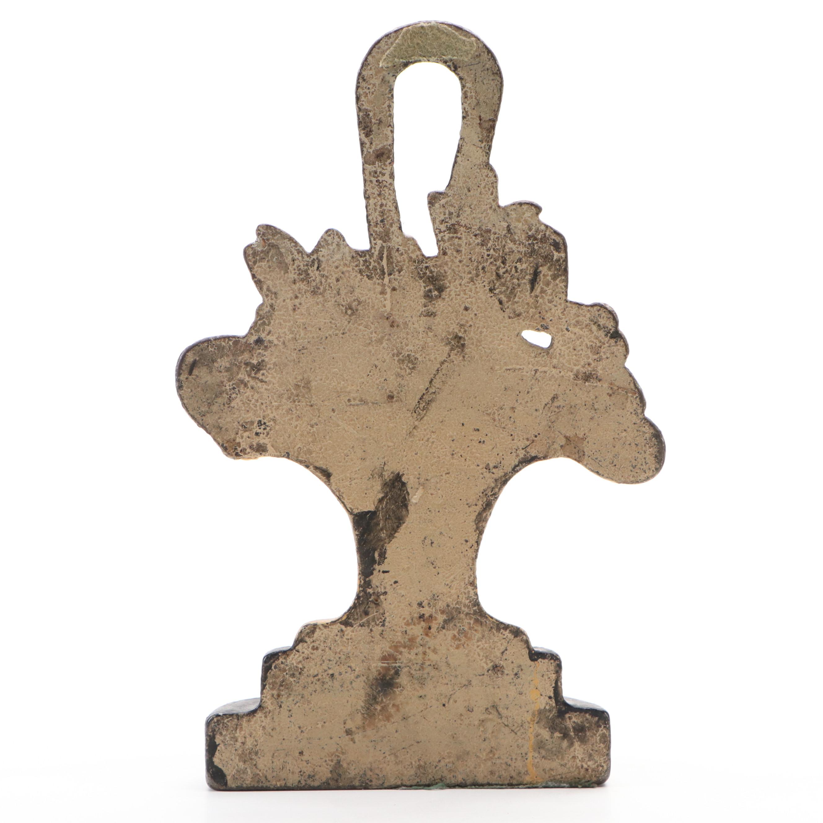 Painted Cast Iron Flower Basket Doorstops