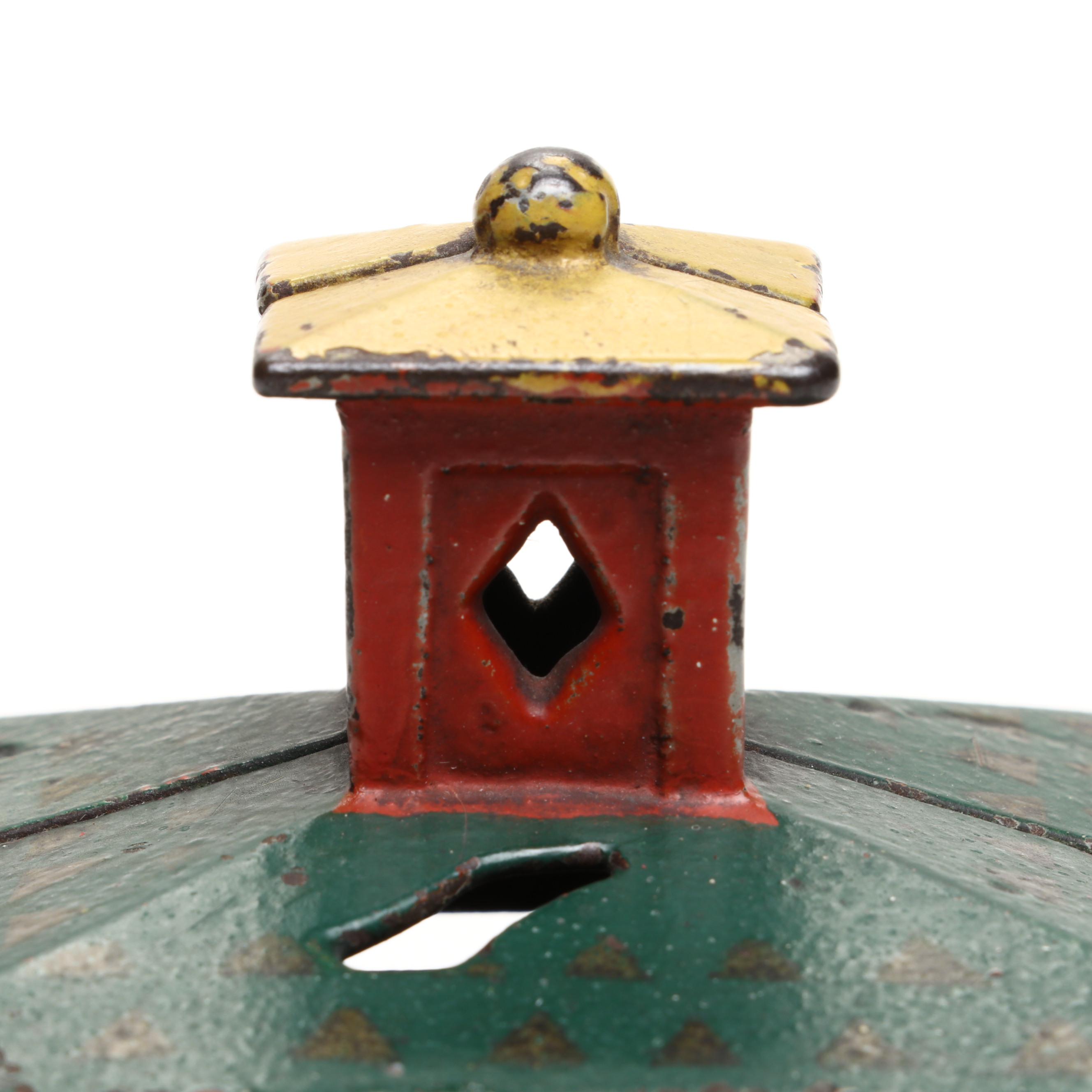 Painted Cast Iron Bank Building Still Bank, Late 19th/Early 20th Century