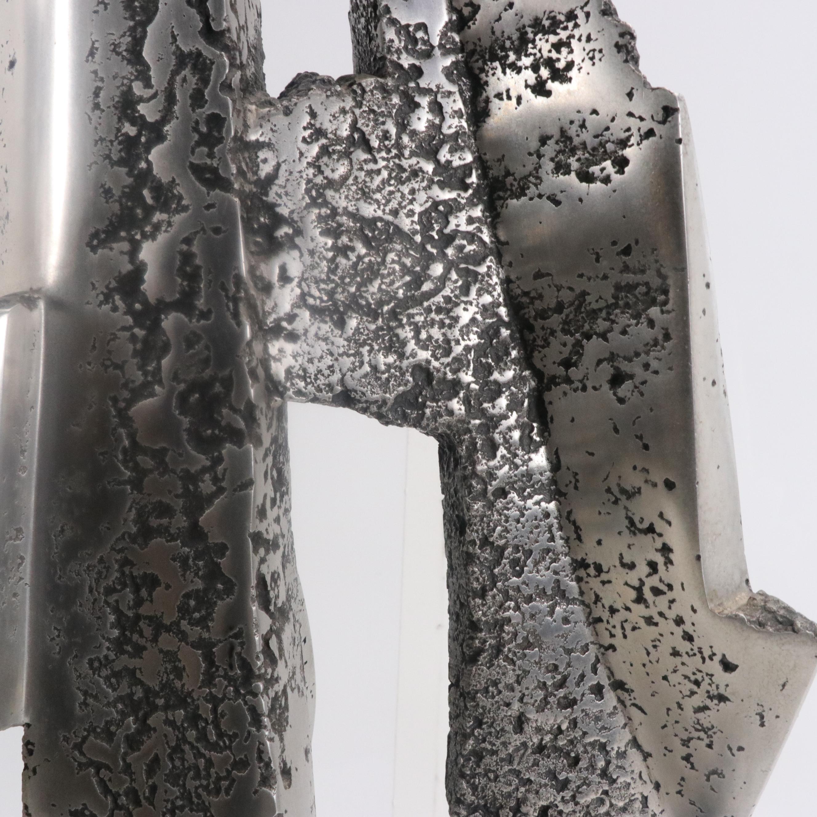 James C. Myford Brutalist Aluminum Sculpture, 1979